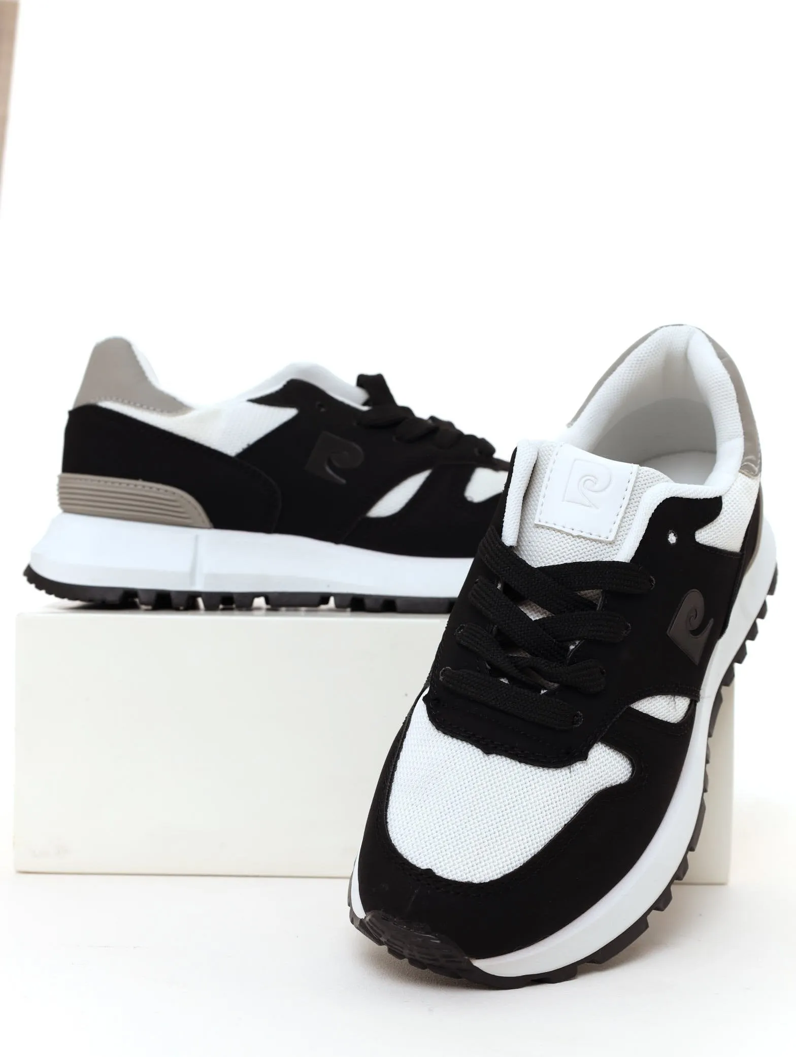 Ladies Multi Panel Lace-Up Sneaker - Black sold by Edgars