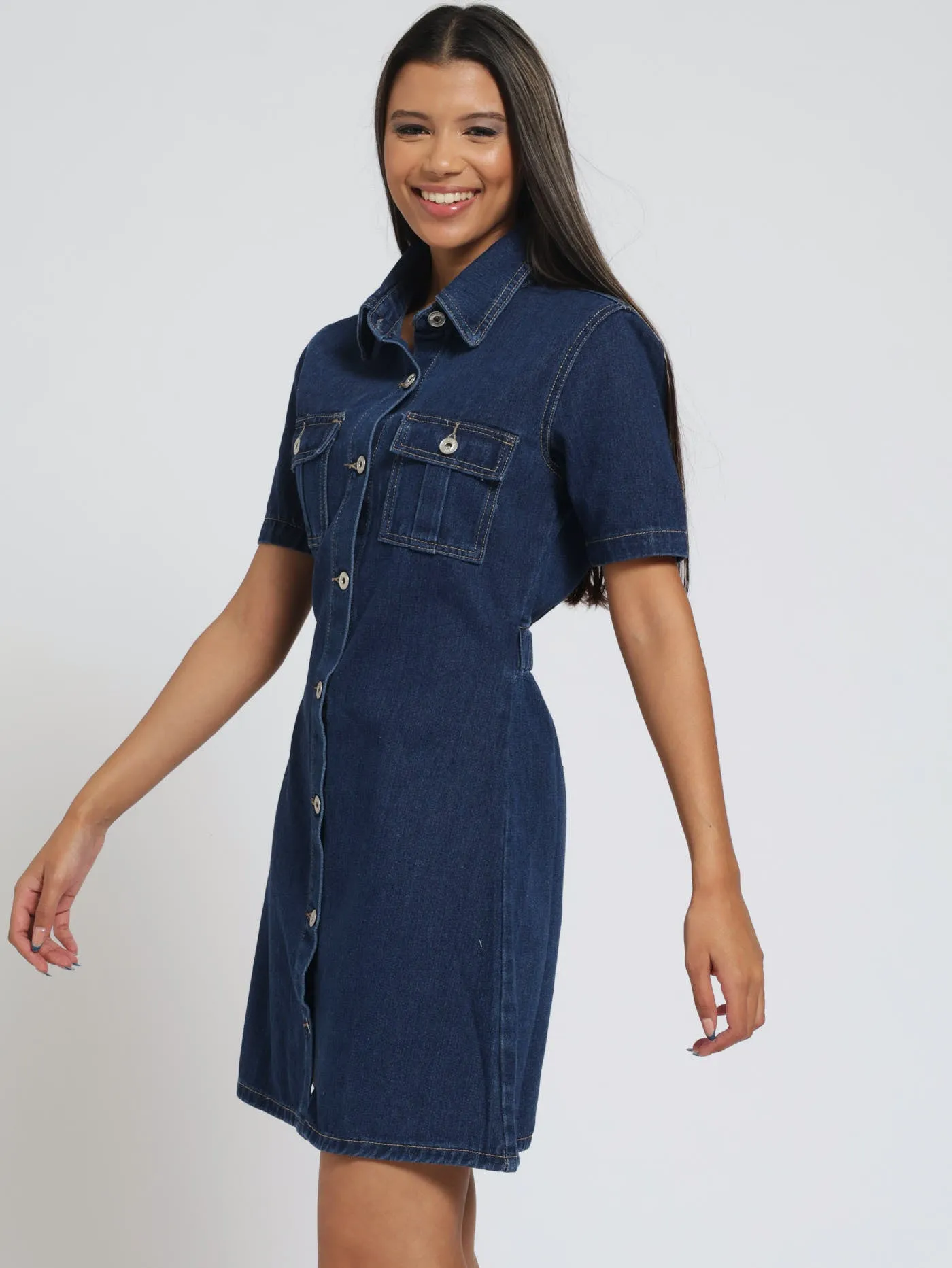 Rigid Denim Dress - Dark Wash Ink sold by Edgars product image thumbnail 2