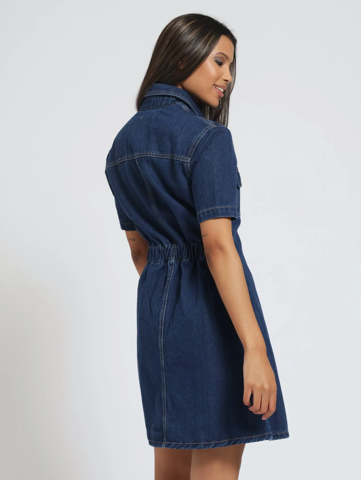 Rigid Denim Dress - Dark Wash Ink sold by Edgars product image thumbnail 4