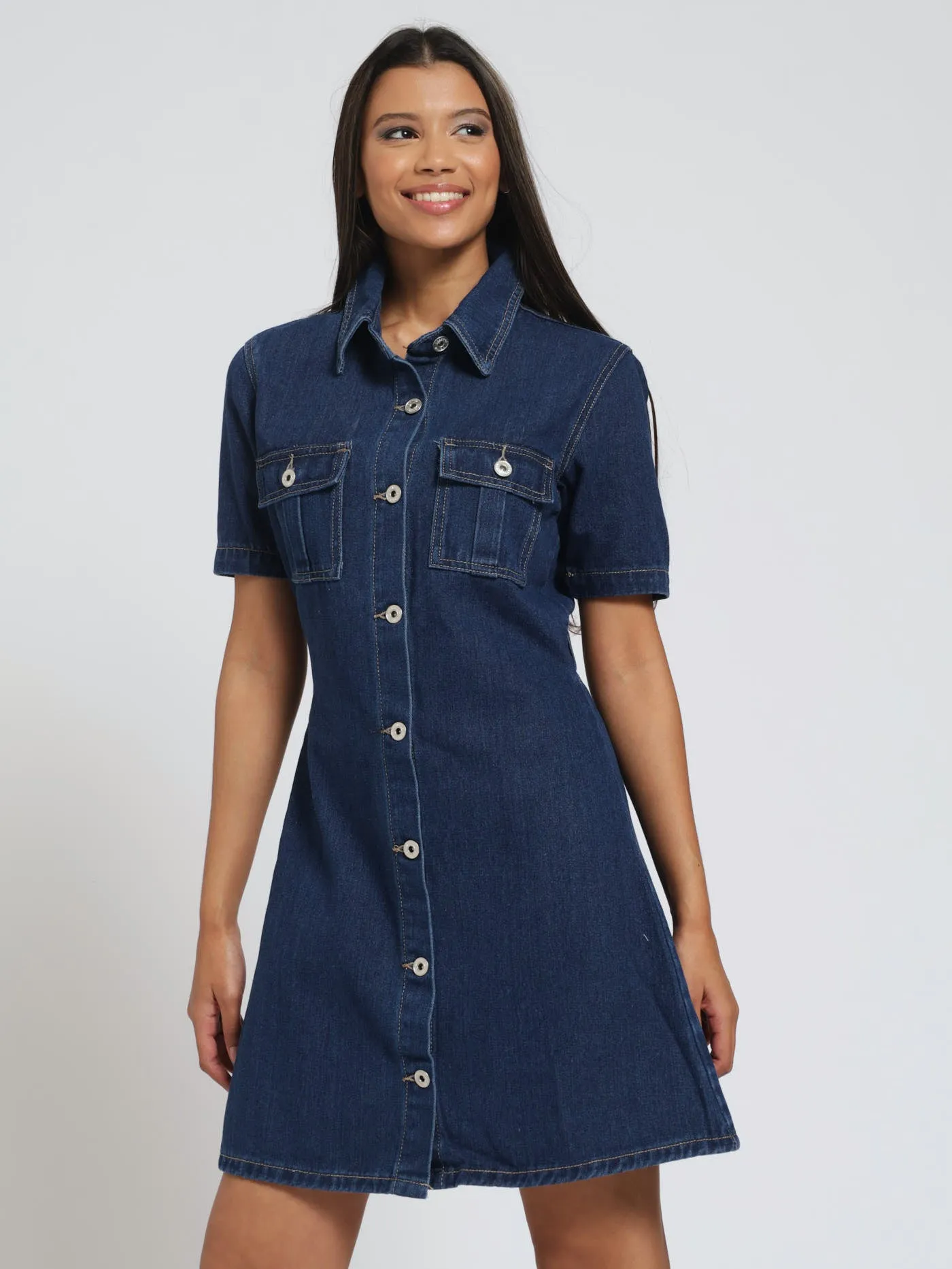 Rigid Denim Dress - Dark Wash Ink sold by Edgars product image thumbnail 3