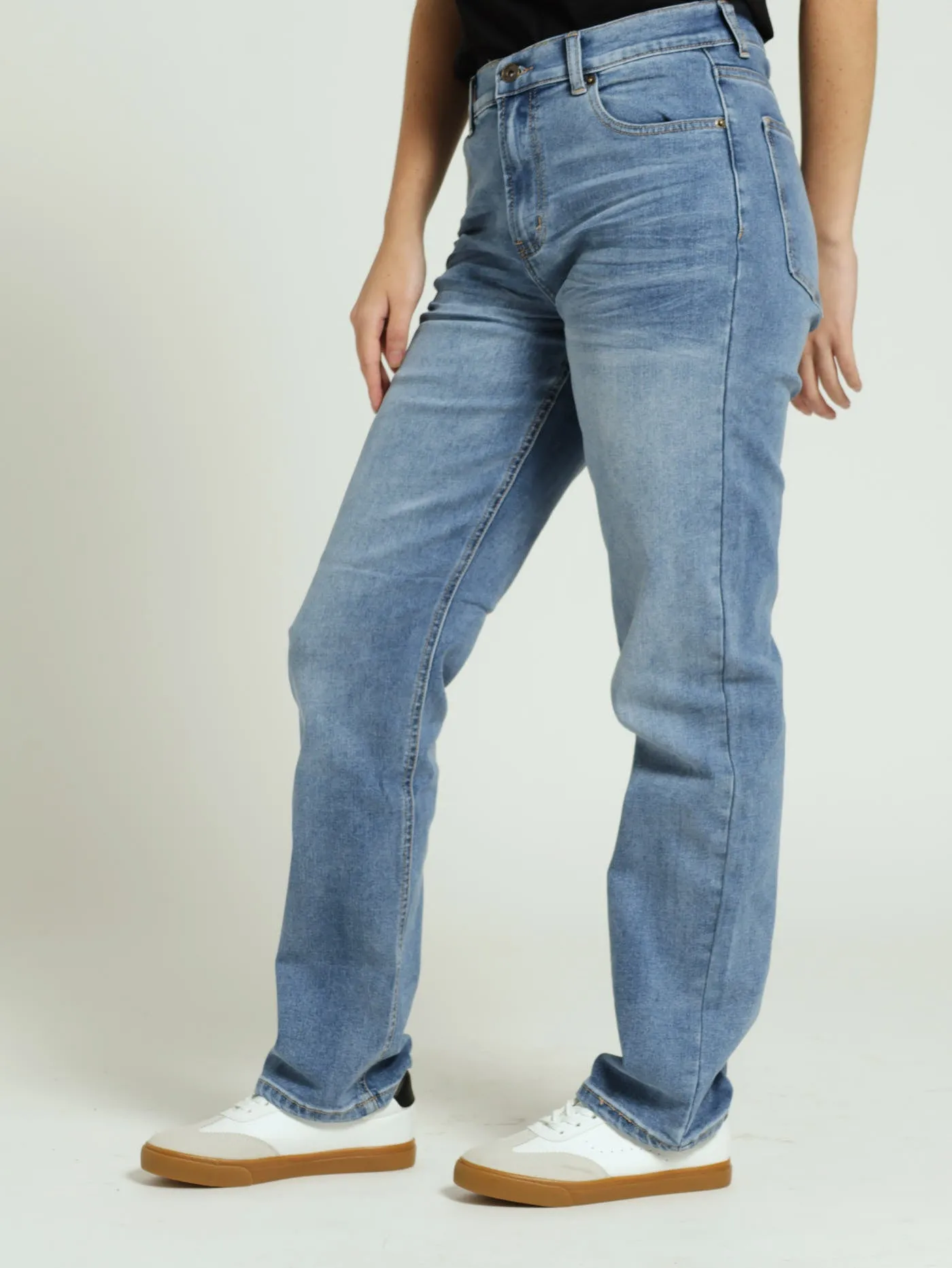 Stretch Denim Mid Rise Straight Jean - Light Wash sold by Edgars product image thumbnail 2