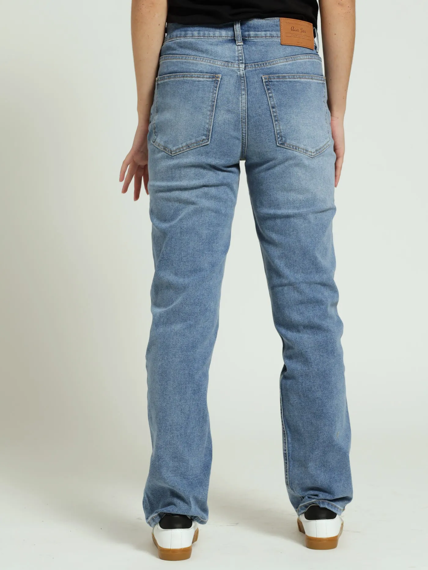 Stretch Denim Mid Rise Straight Jean - Light Wash sold by Edgars product image thumbnail 3