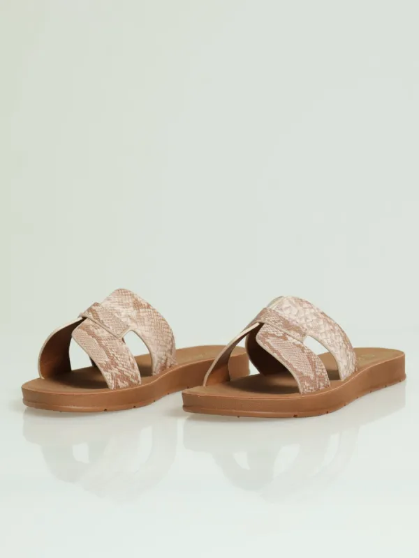 Snake Print Mule Sandal sold by Edgars