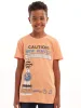 Boys Base Caution Wave Tee - Orange sold by Edgars