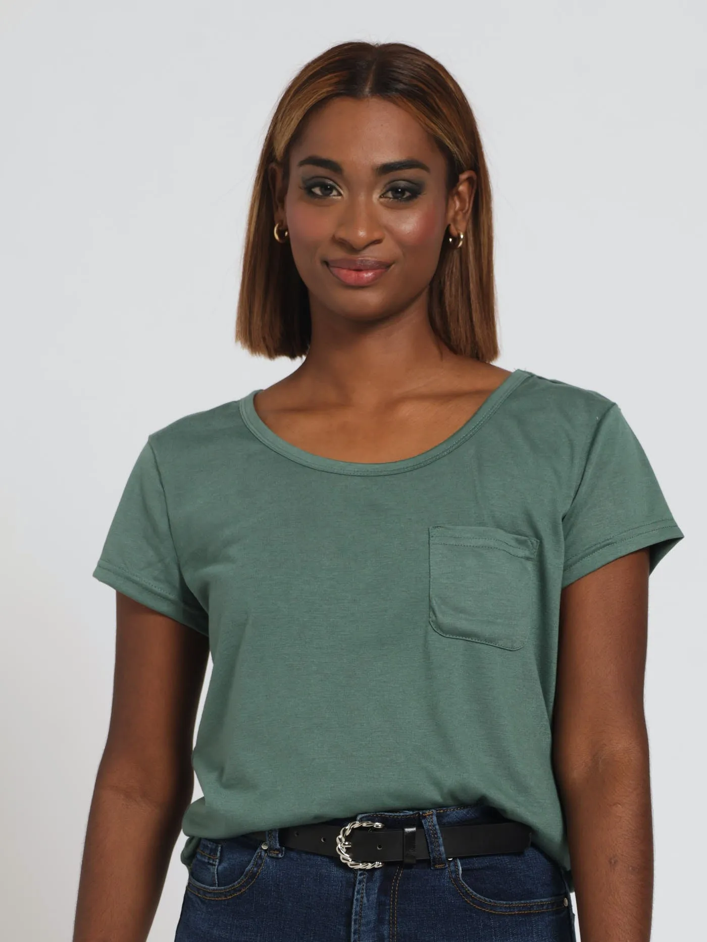 Basic Pocket Tee - Dark Sage sold by Edgars