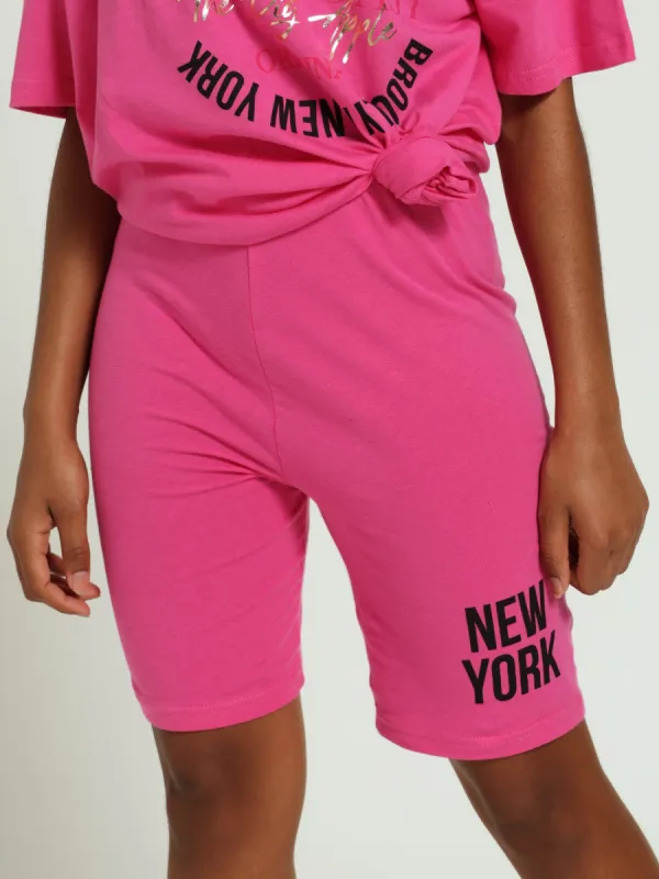 Girls Fashion Cycle Shorts - Cerise sold by Edgars
