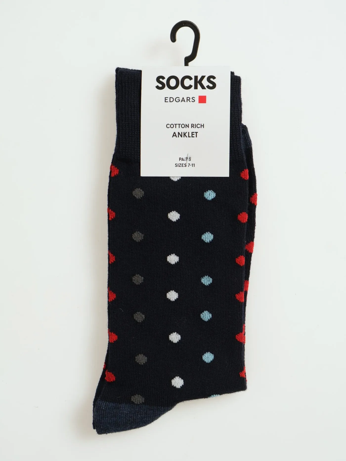 1 Pack Single Dots Anklet Socks - Navy/Indigo sold by Edgars