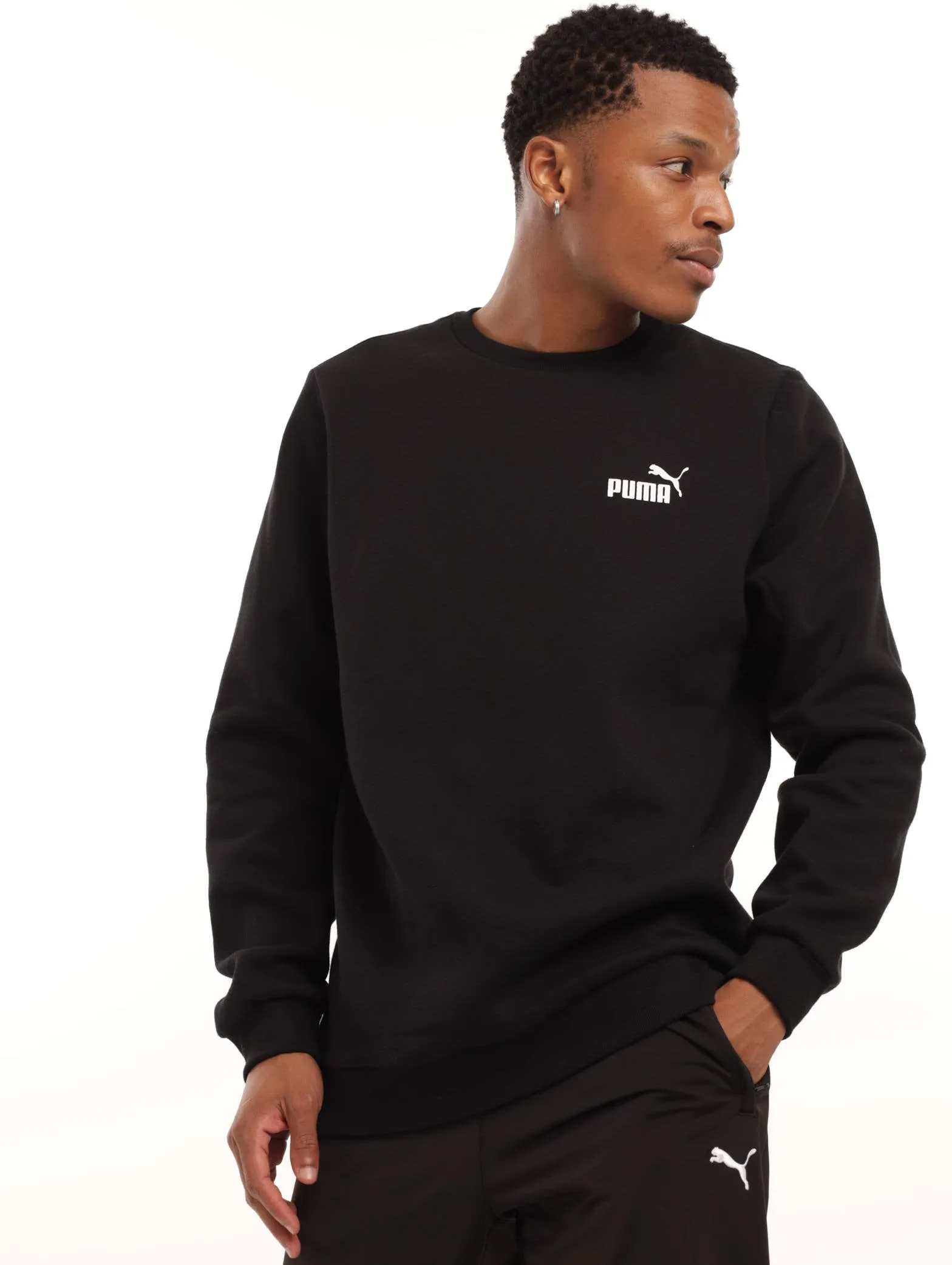Men's ESS Small Logo Crew Top - Black sold by Edgars