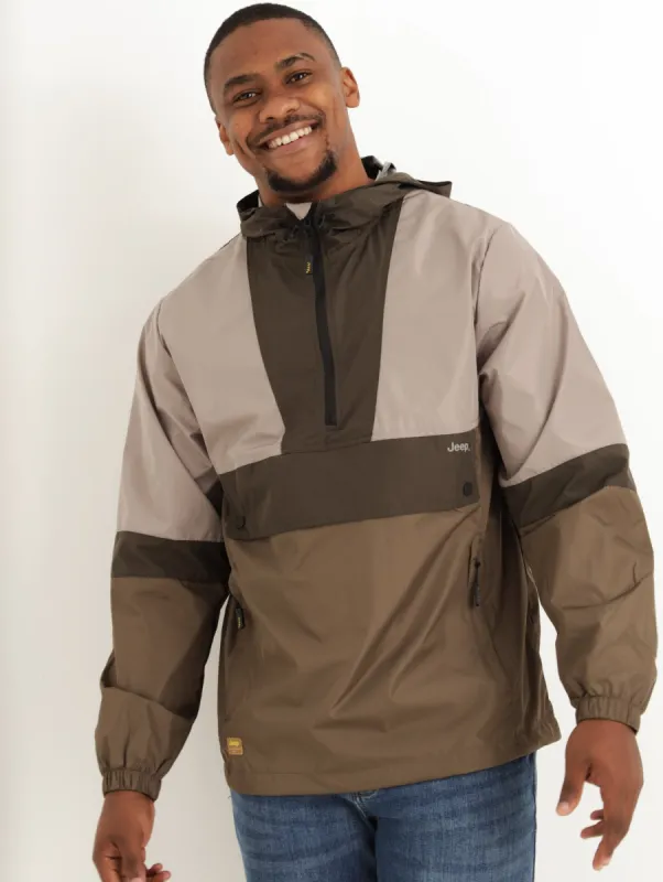 Men's Colourblock Rain Jacket - Fatigue sold by Edgars