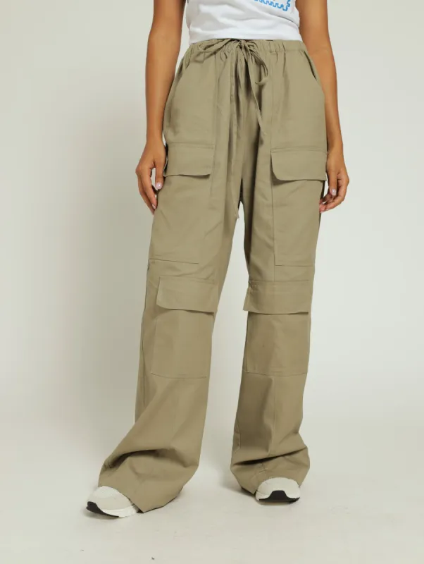 Wide Leg Utility Pants - Fatigue sold by Edgars