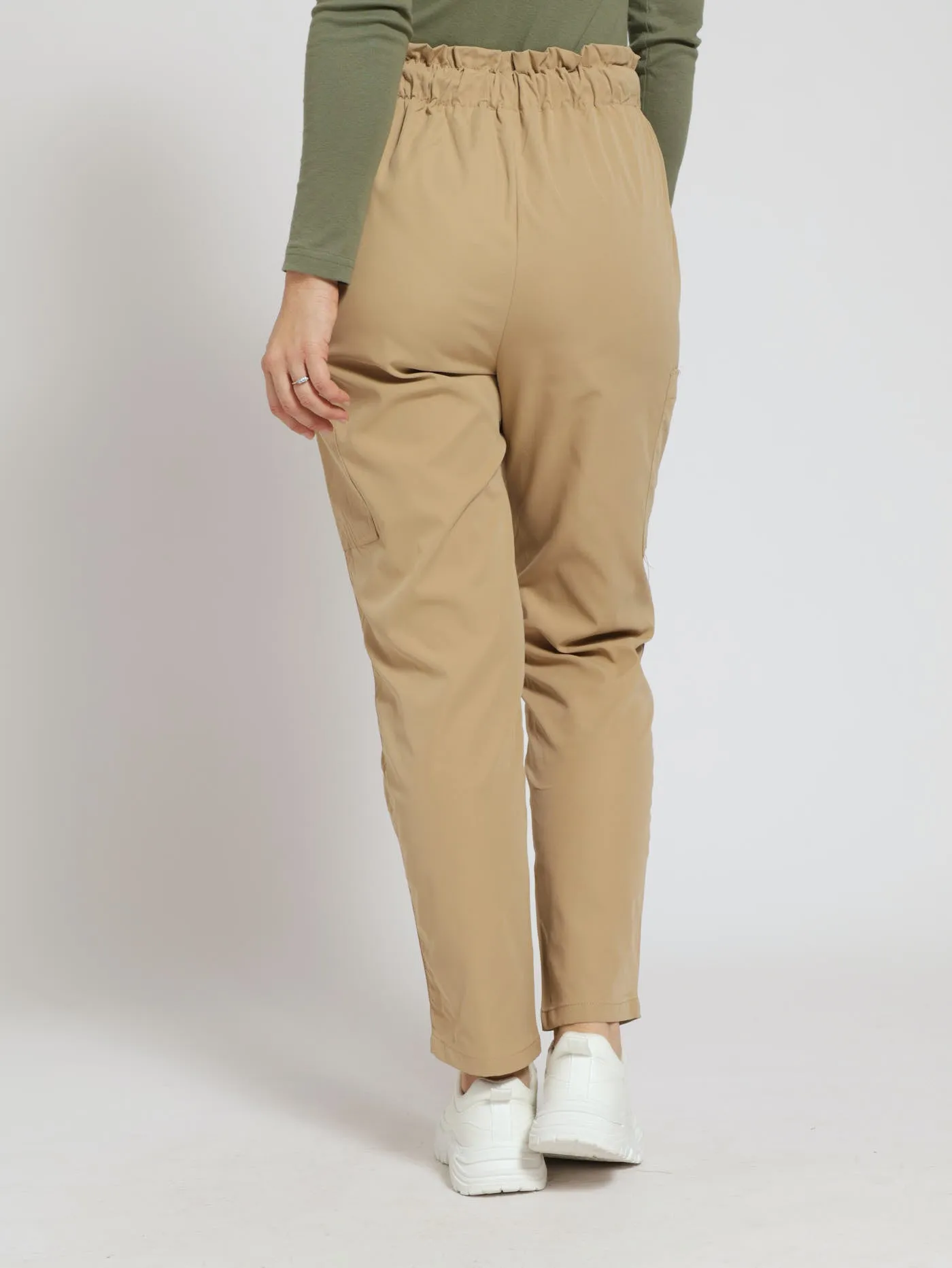 Twill Utility Paperbag Tapered Leg Pants - Mid Beige sold by Edgars product image thumbnail 4