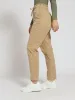 Twill Utility Paperbag Tapered Leg Pants - Mid Beige sold by Edgars