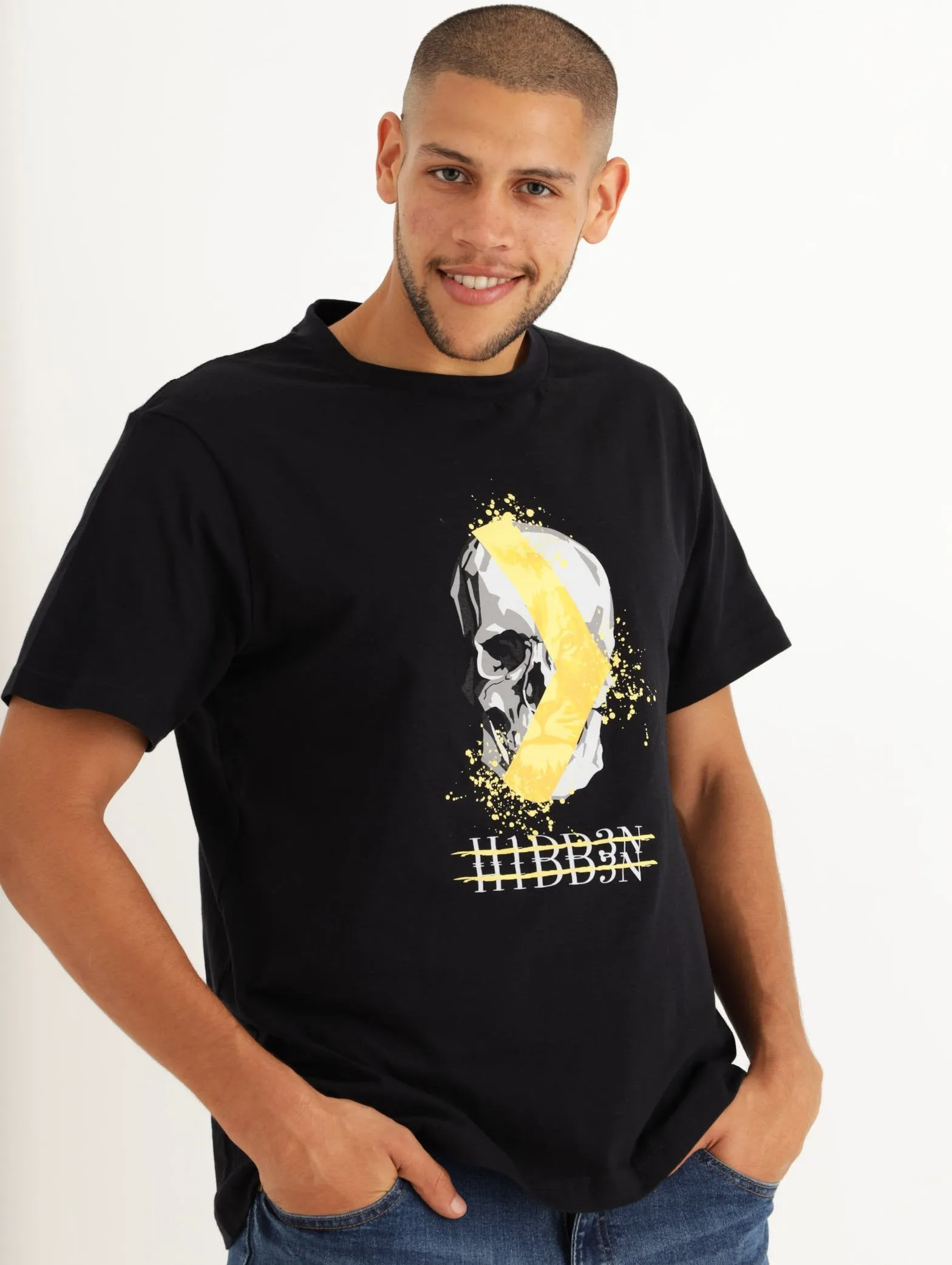 Men's Push Play Skull Icon Tee - Black sold by Edgars
