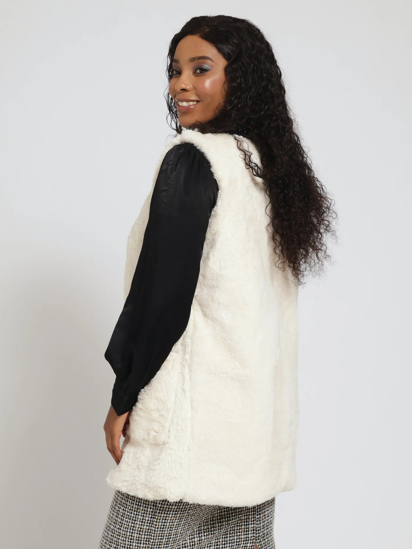 Fur Gilet Jacket With Patch Pockets - Vanilla sold by Edgars product image thumbnail 3