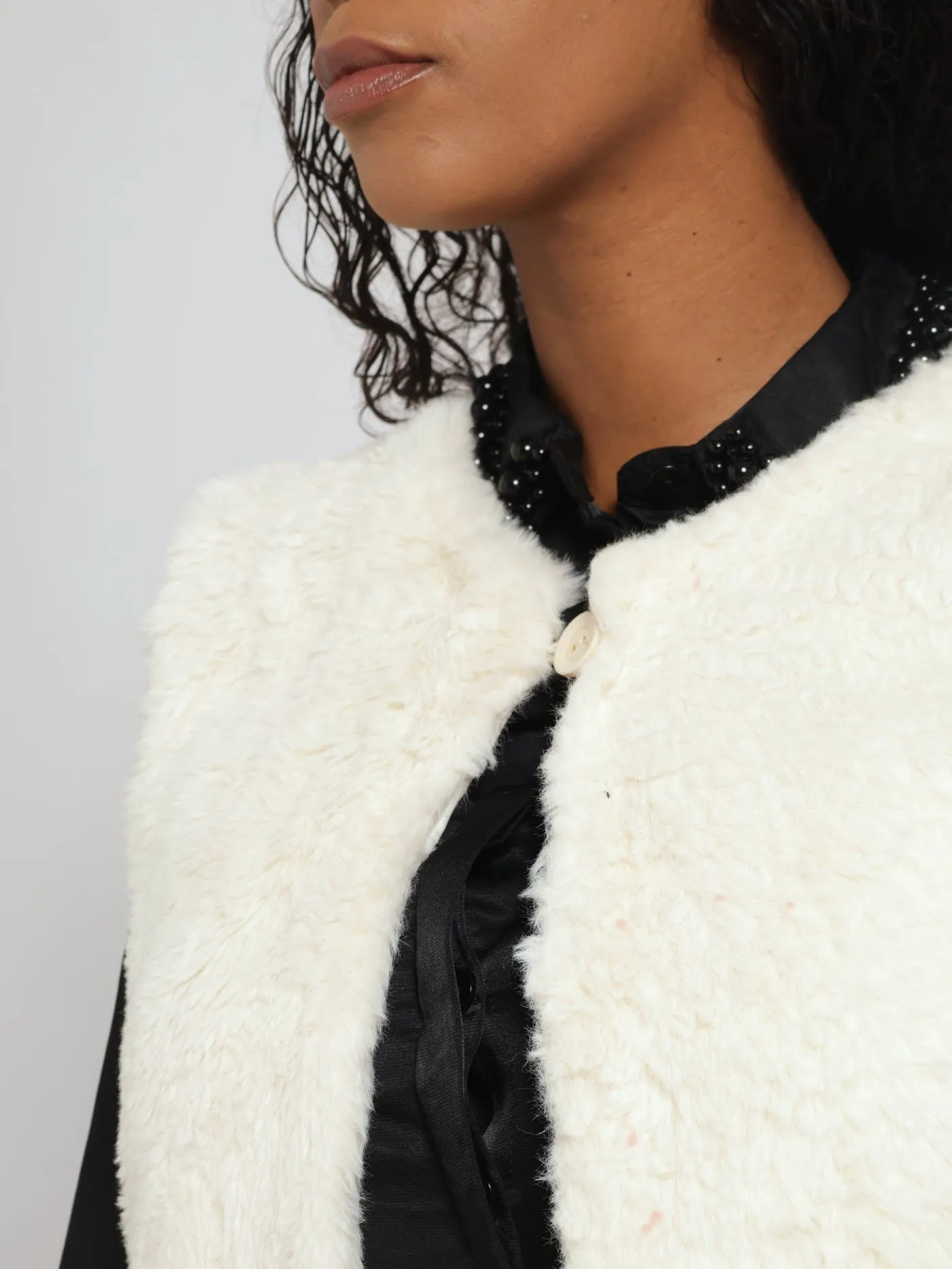 Fur Gilet Jacket With Patch Pockets - Vanilla sold by Edgars product image thumbnail 4