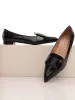 Ladies Pointed Full Closed Loafer On Block Heel - Black sold by Edgars