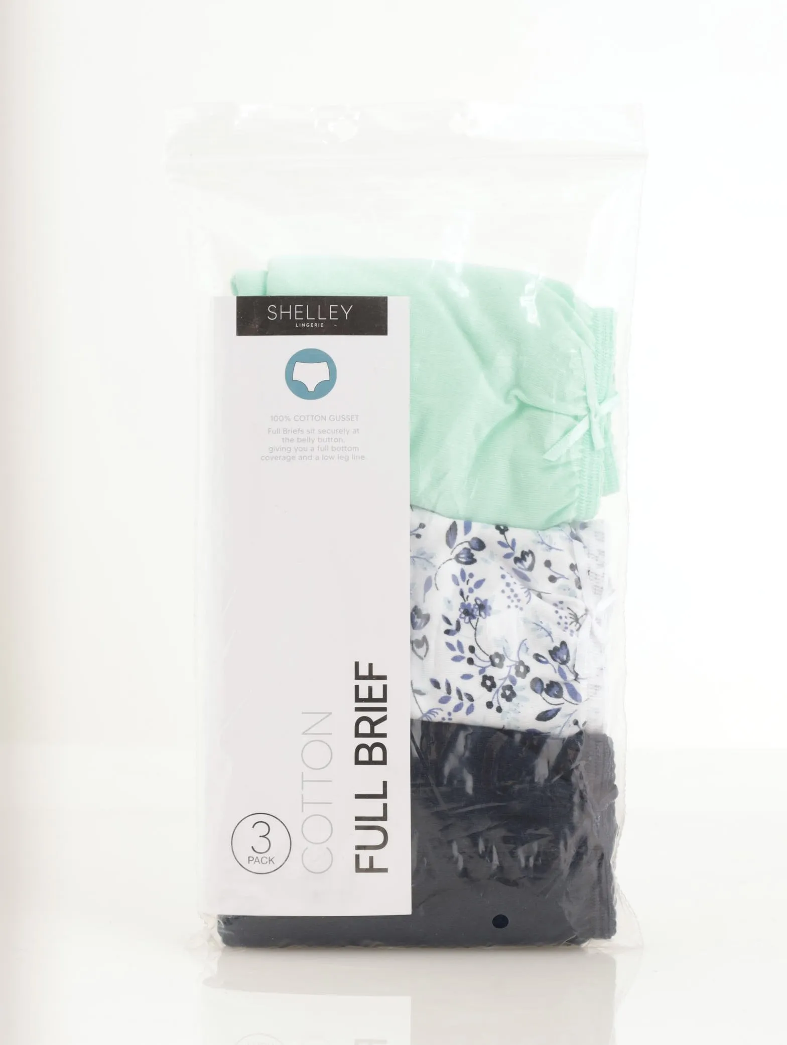 Ladies 3 Pack Cotton Brief Panty - Blue sold by Edgars