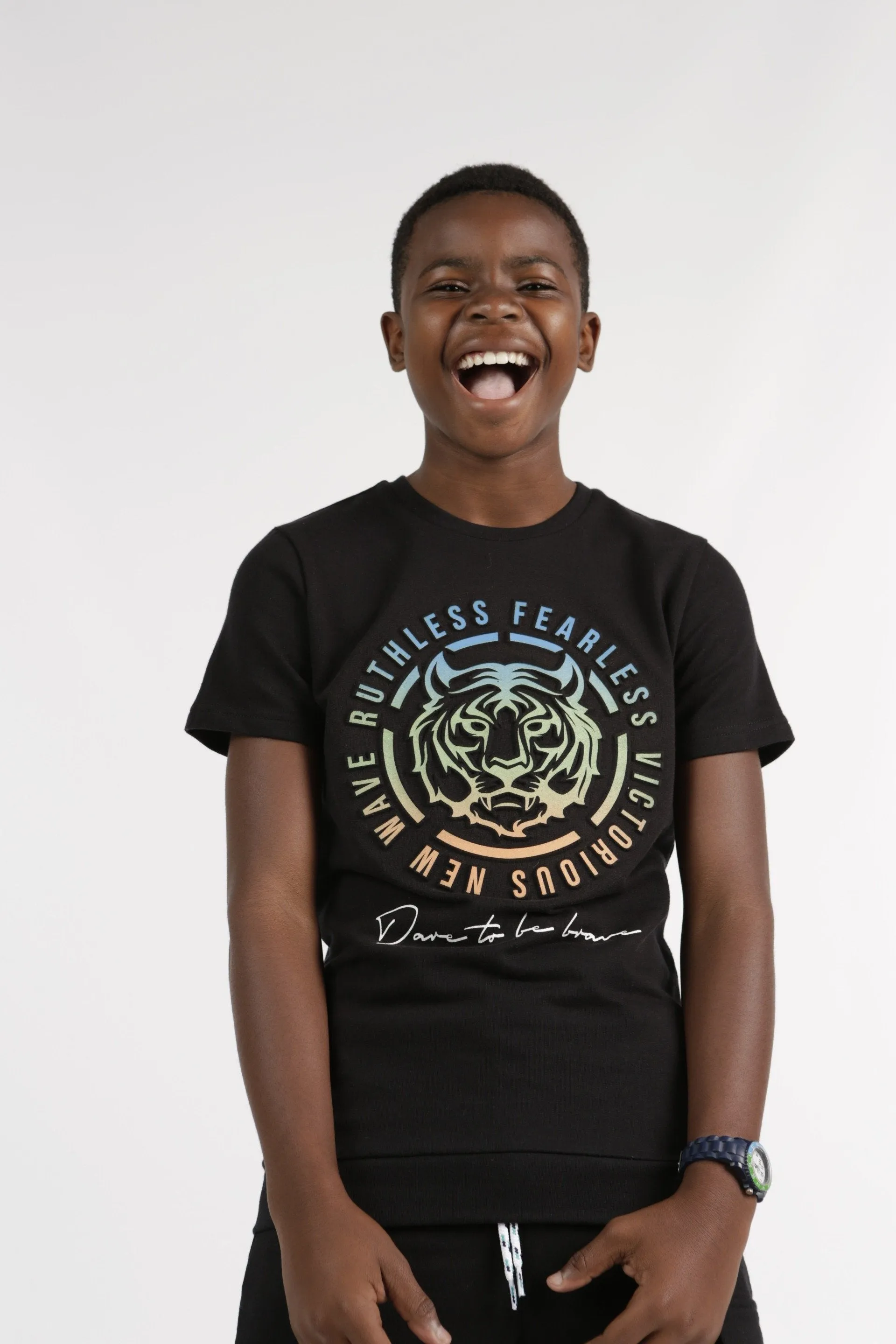 Boys Base Embossed Tee - Black sold by Edgars
