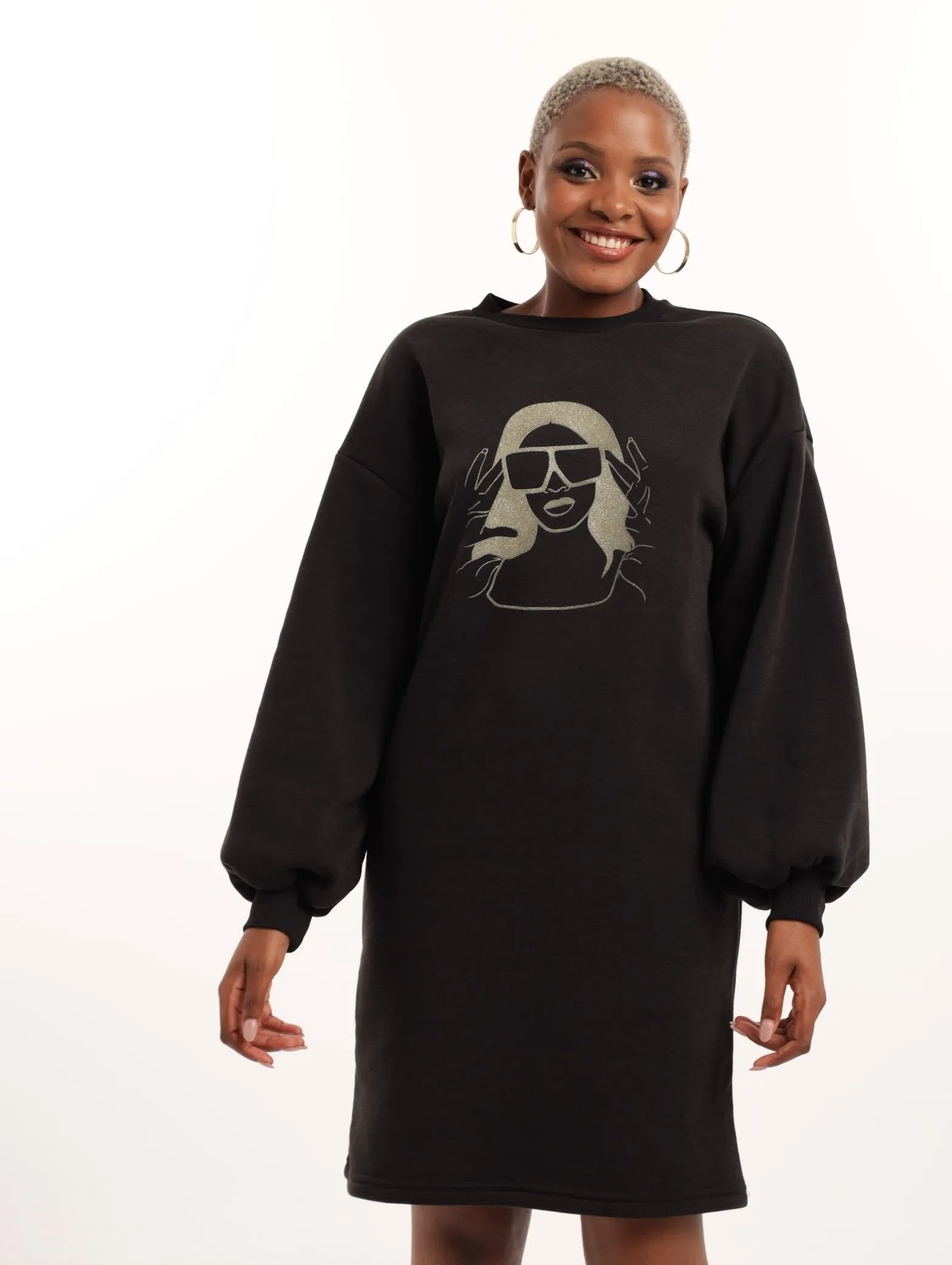 Ladies Icon Fleece Dress - Black sold by Edgars