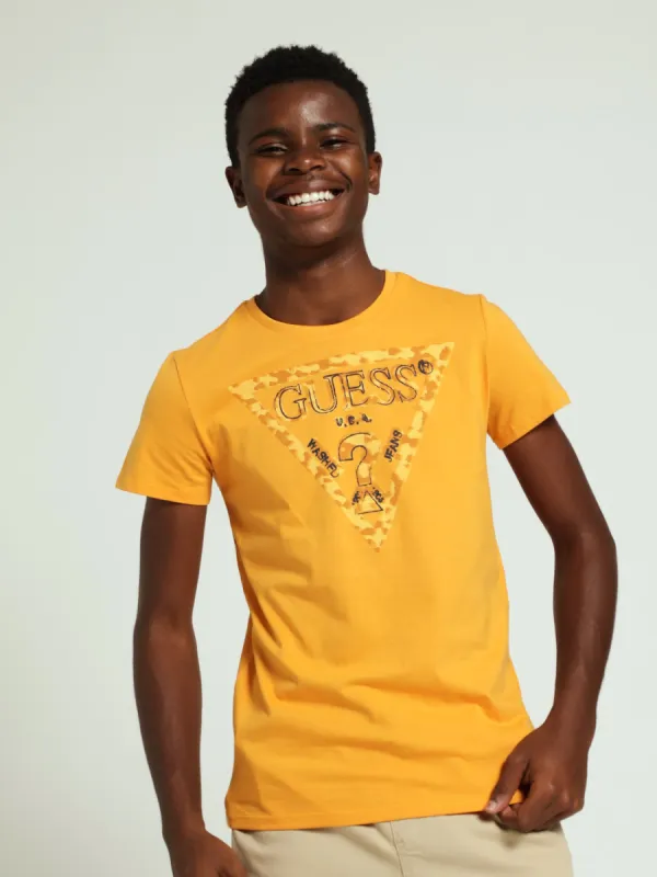 Boys Burned Tee - Caramel sold by Edgars