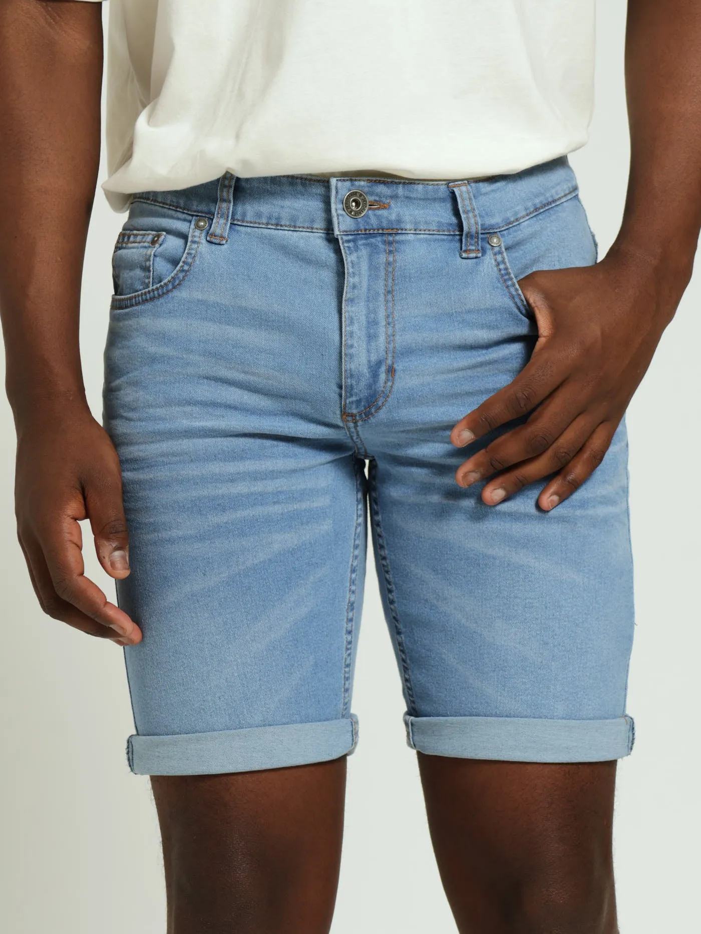 5 Pocket Denim Bermuda Shorts - Light Wash sold by Edgars