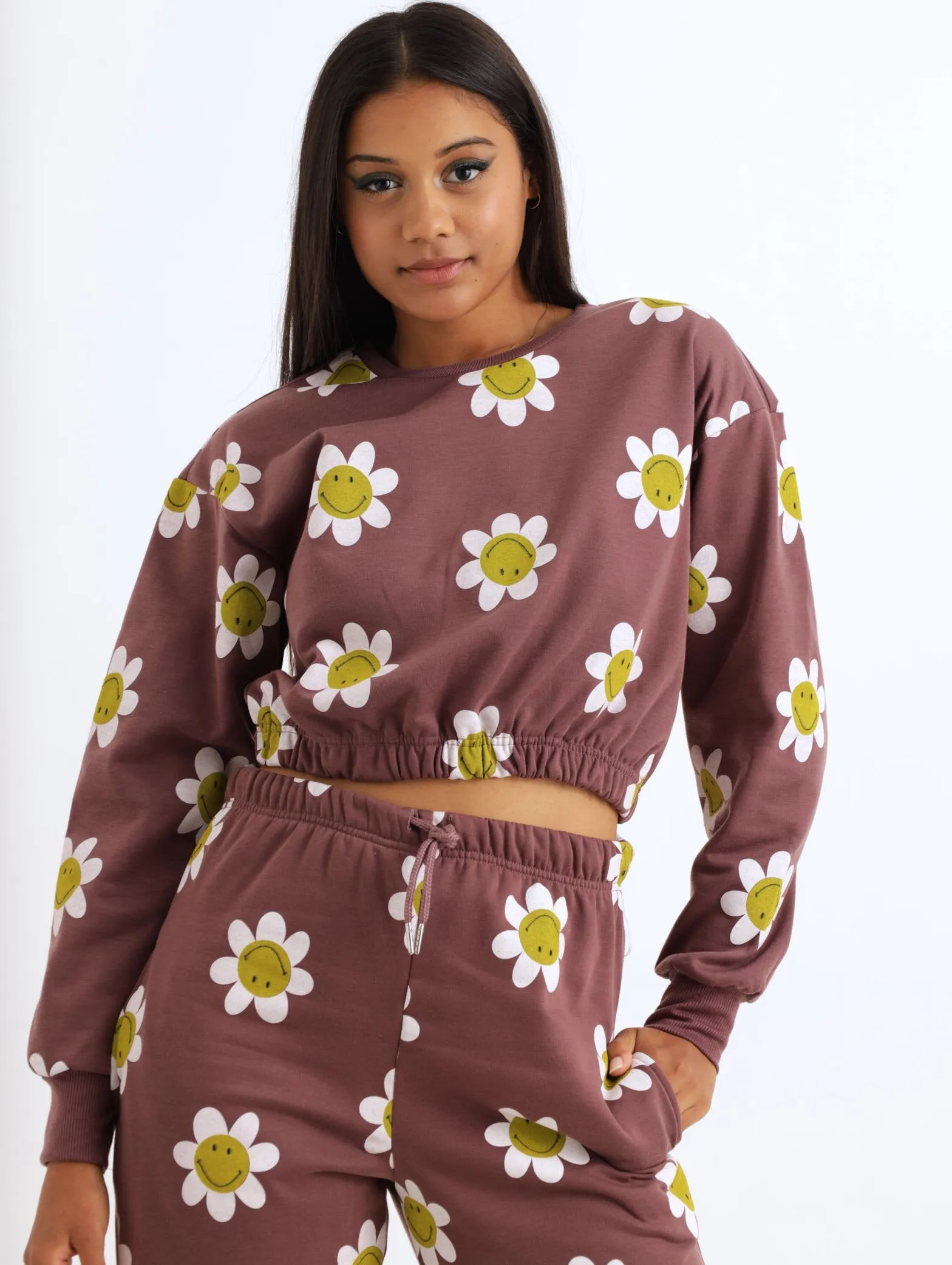 Ladies Smiley Daisy Active Top - Brown sold by Edgars