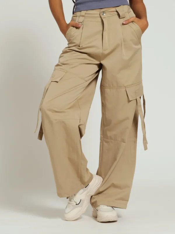 Balloon Pants With Straps - Stone sold by Edgars