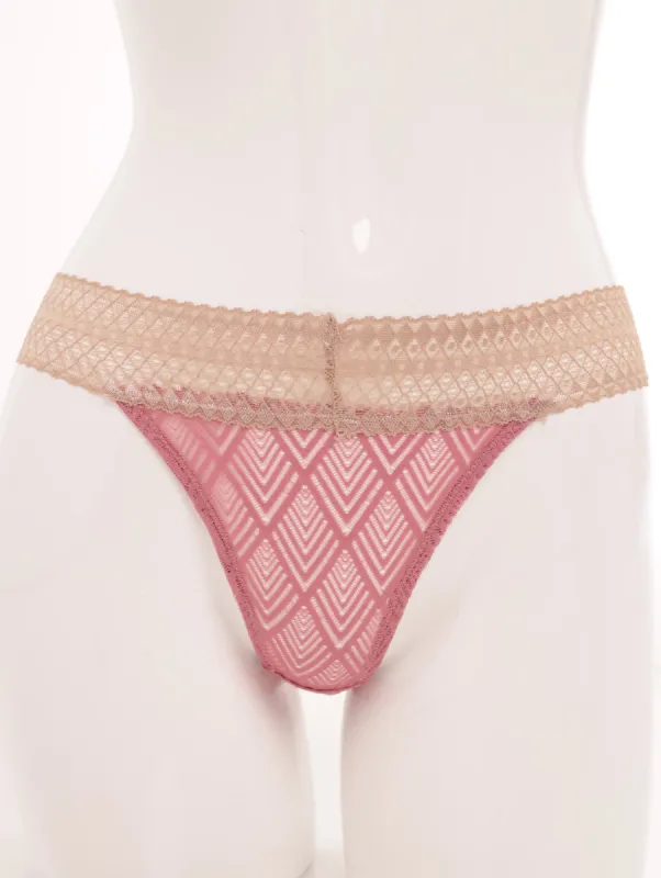 Ladies Lace Contrast Panty - Pink sold by Edgars