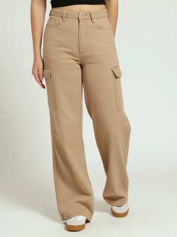 Open Hem Cargo Pants - Stone sold by Edgars 