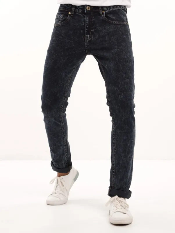 Men's Blue/Black Acid Skinny Denim Jean sold by Edgars