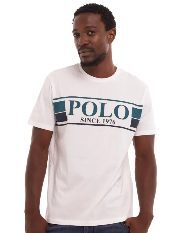 Men's Chest Stripe Tee - White sold by Edgars