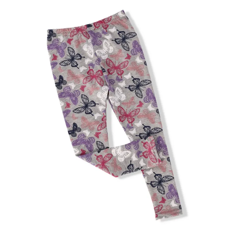 Pre-Girls Butterfly Legging - Grey Melange sold by Edgars