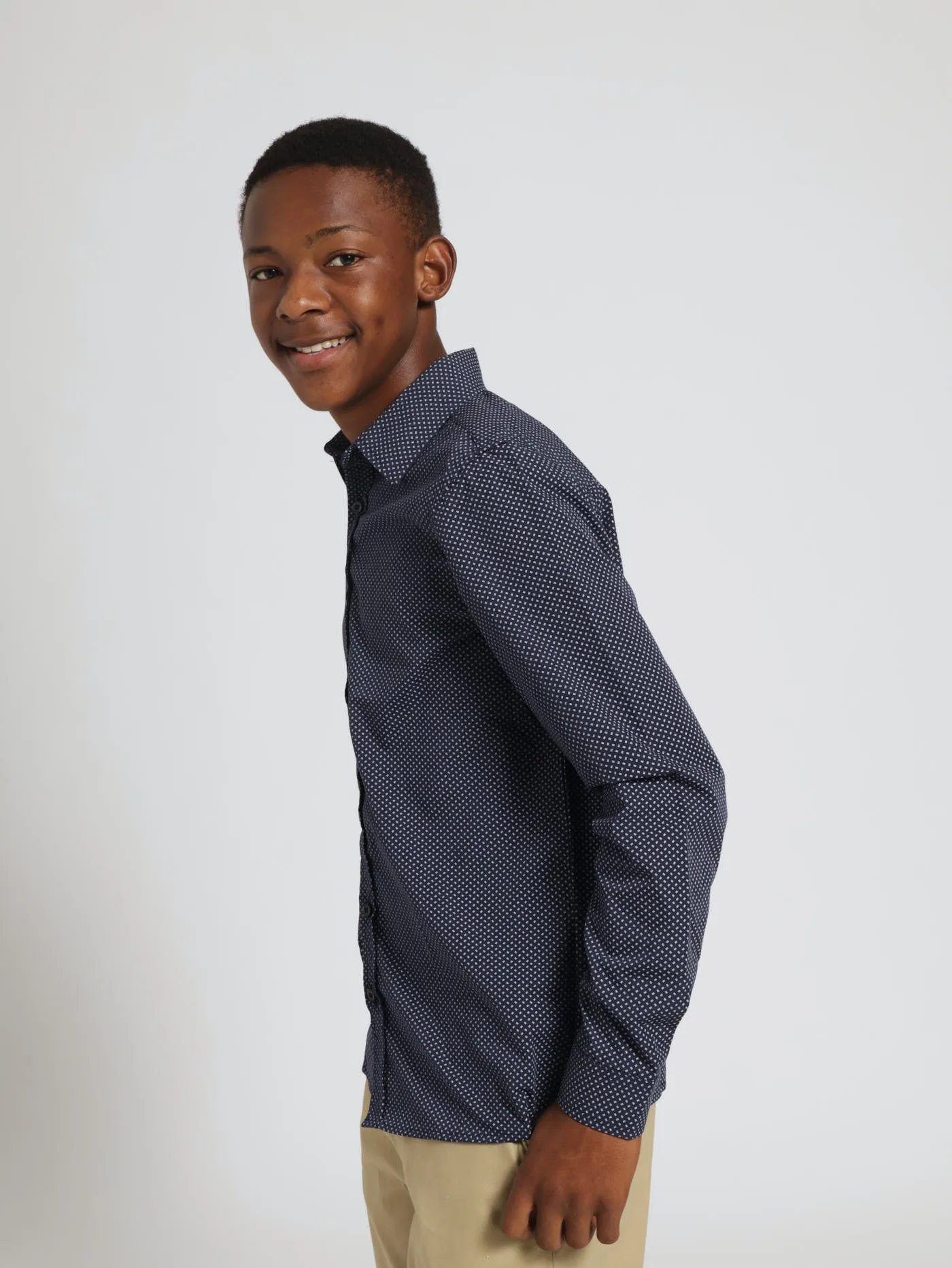 Boys Ditsy Print Shirt - Navy sold by Edgars product image thumbnail 3