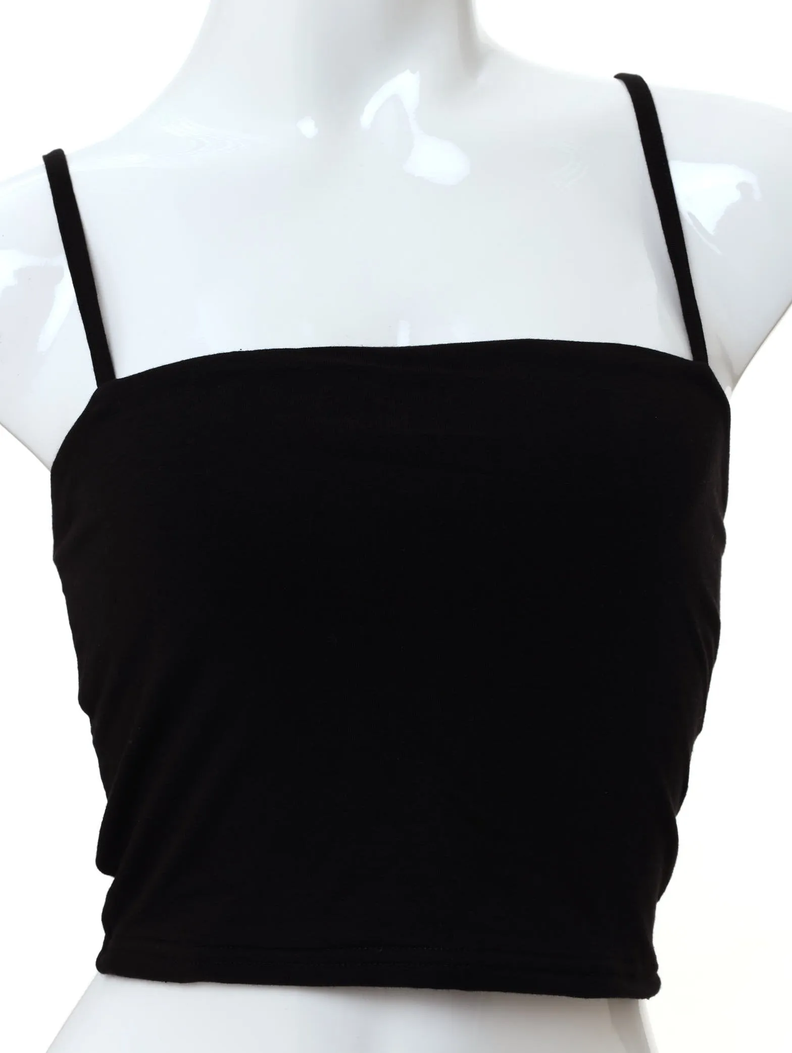 Ladies Cotton Lycra Cropped Tank - Black sold by Edgars