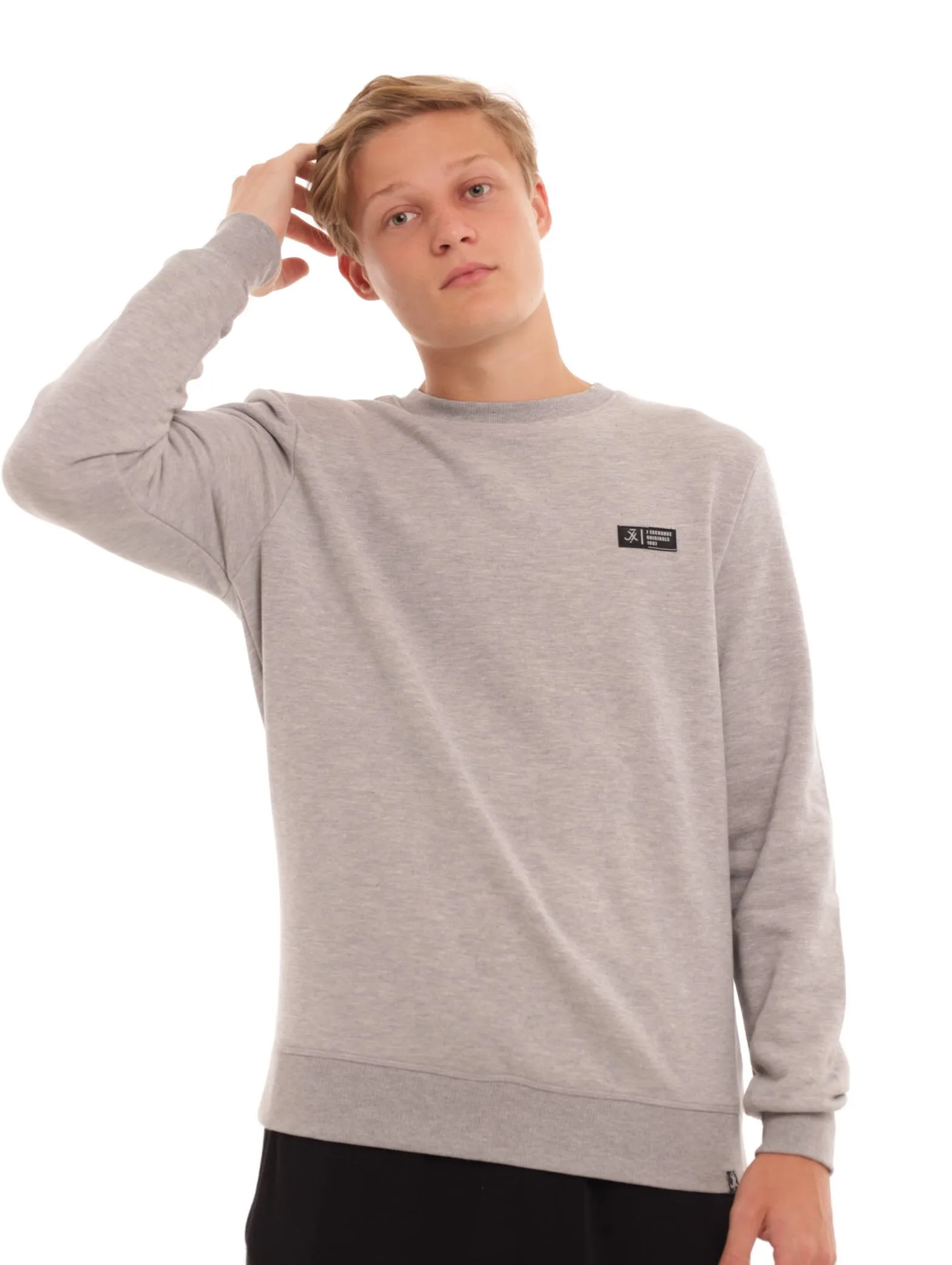Men's Basic Crew Sweat Top - Grey Melange sold by Edgars