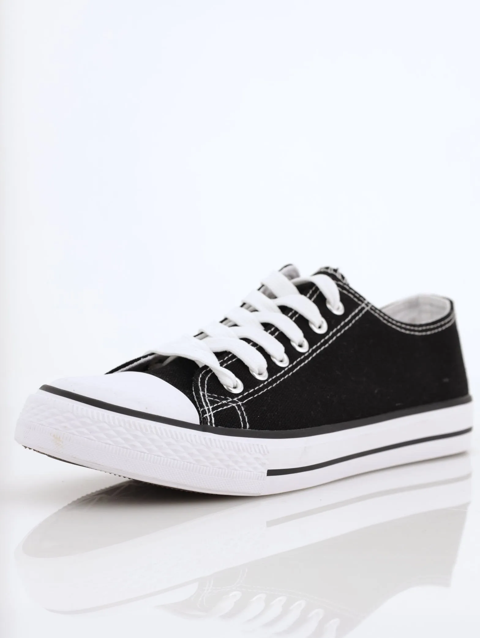 ladies Plimsole Sneaker - Black sold by Edgars