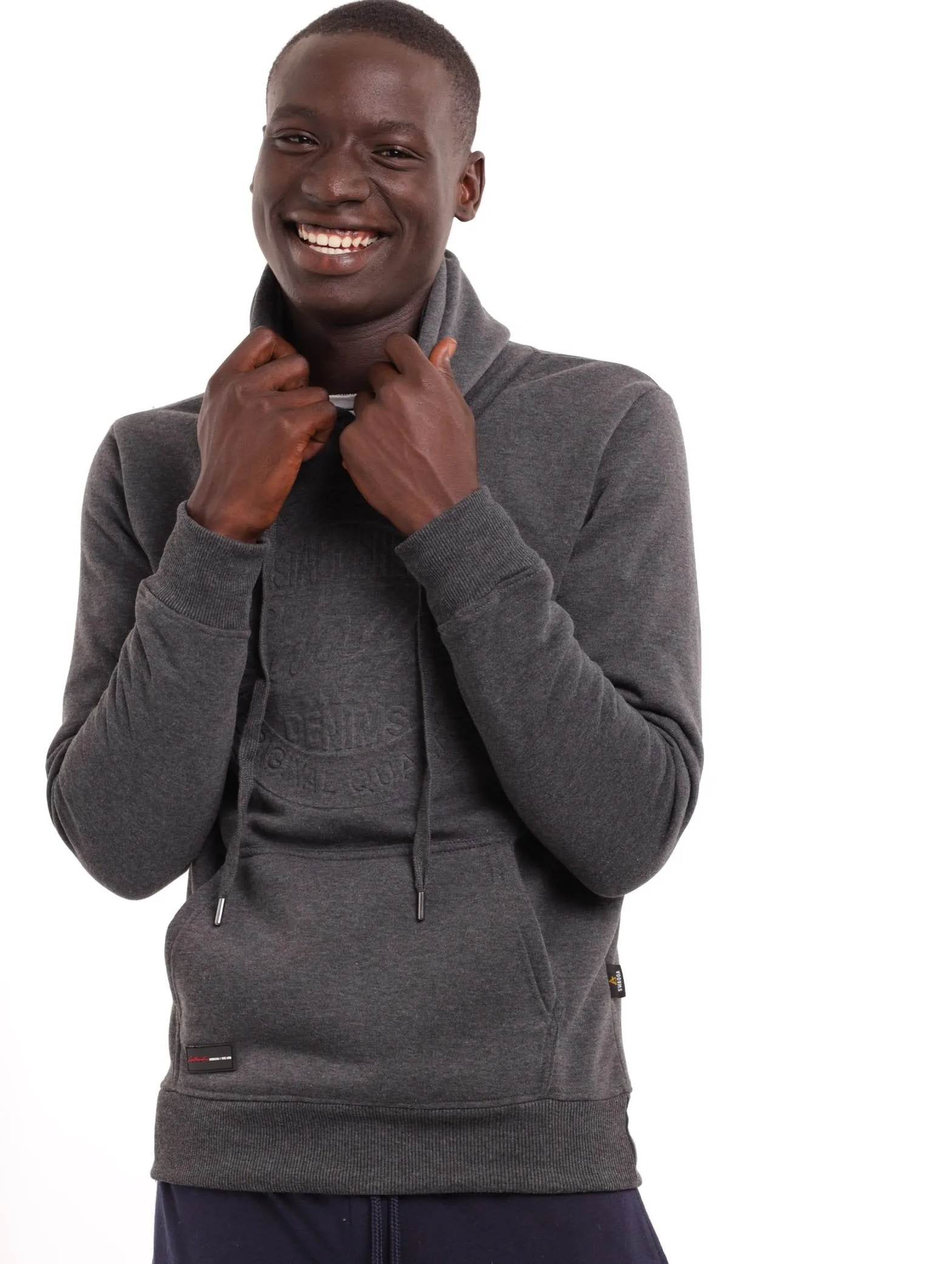 Men's Embossed Hoody - Charcoal sold by Edgars