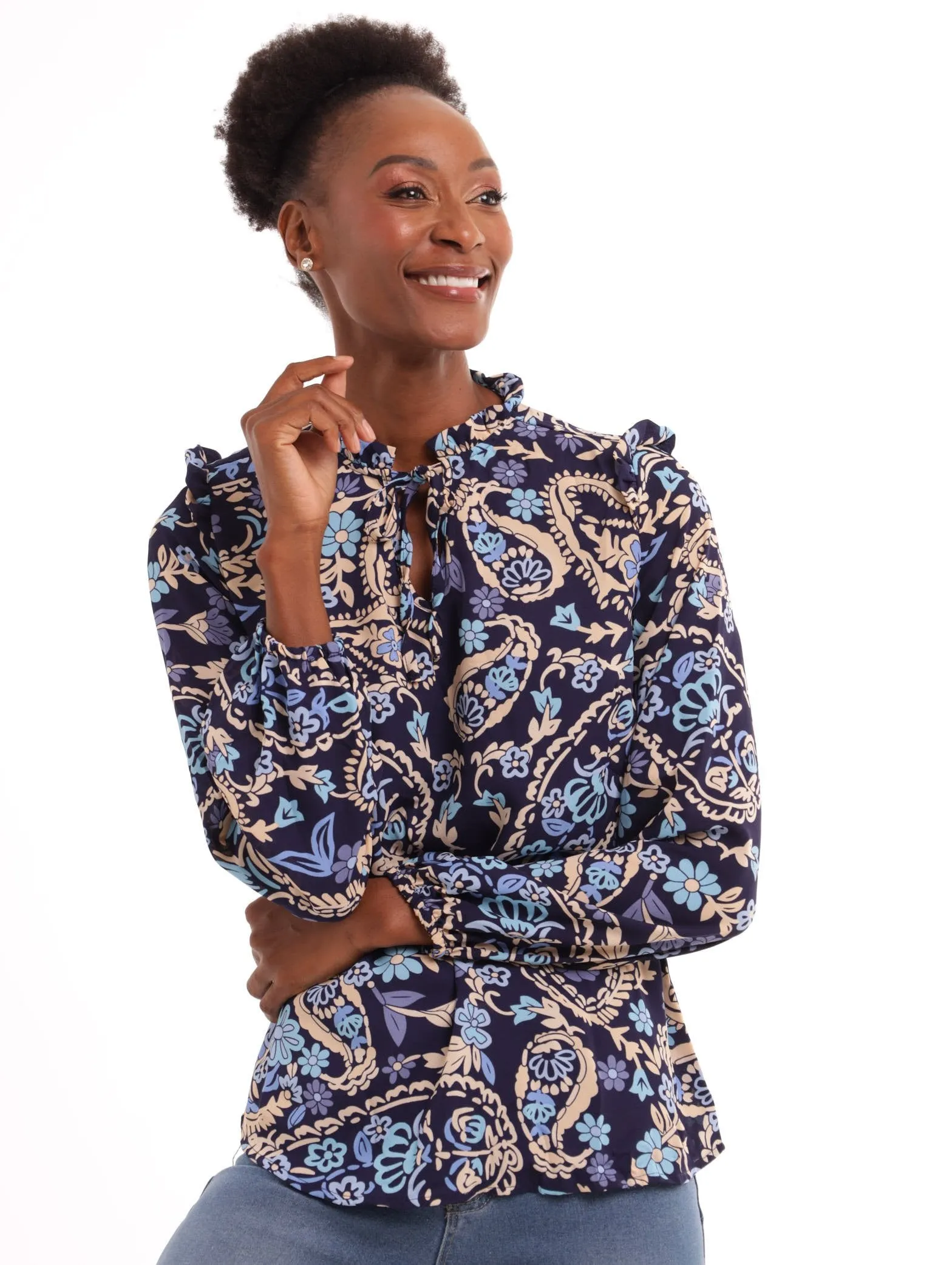 Ladies Printed Long Sleeve Blouse sold by Edgars