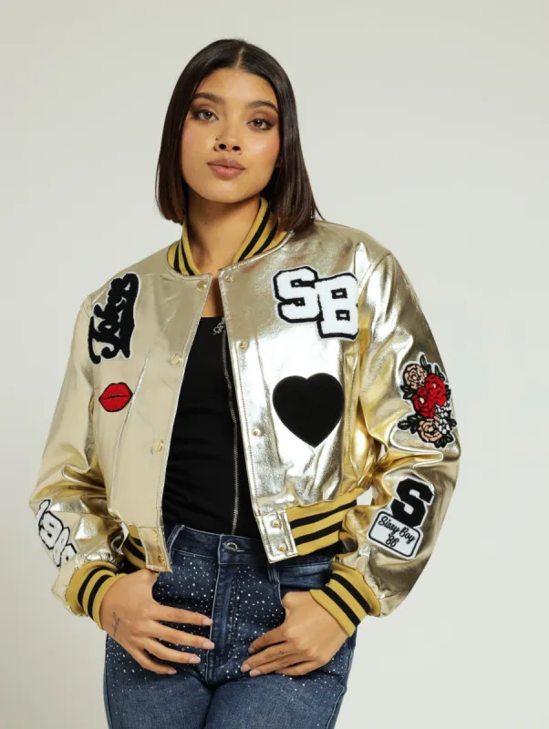 Collegiate Bomber Jacket - Gold sold by Edgars