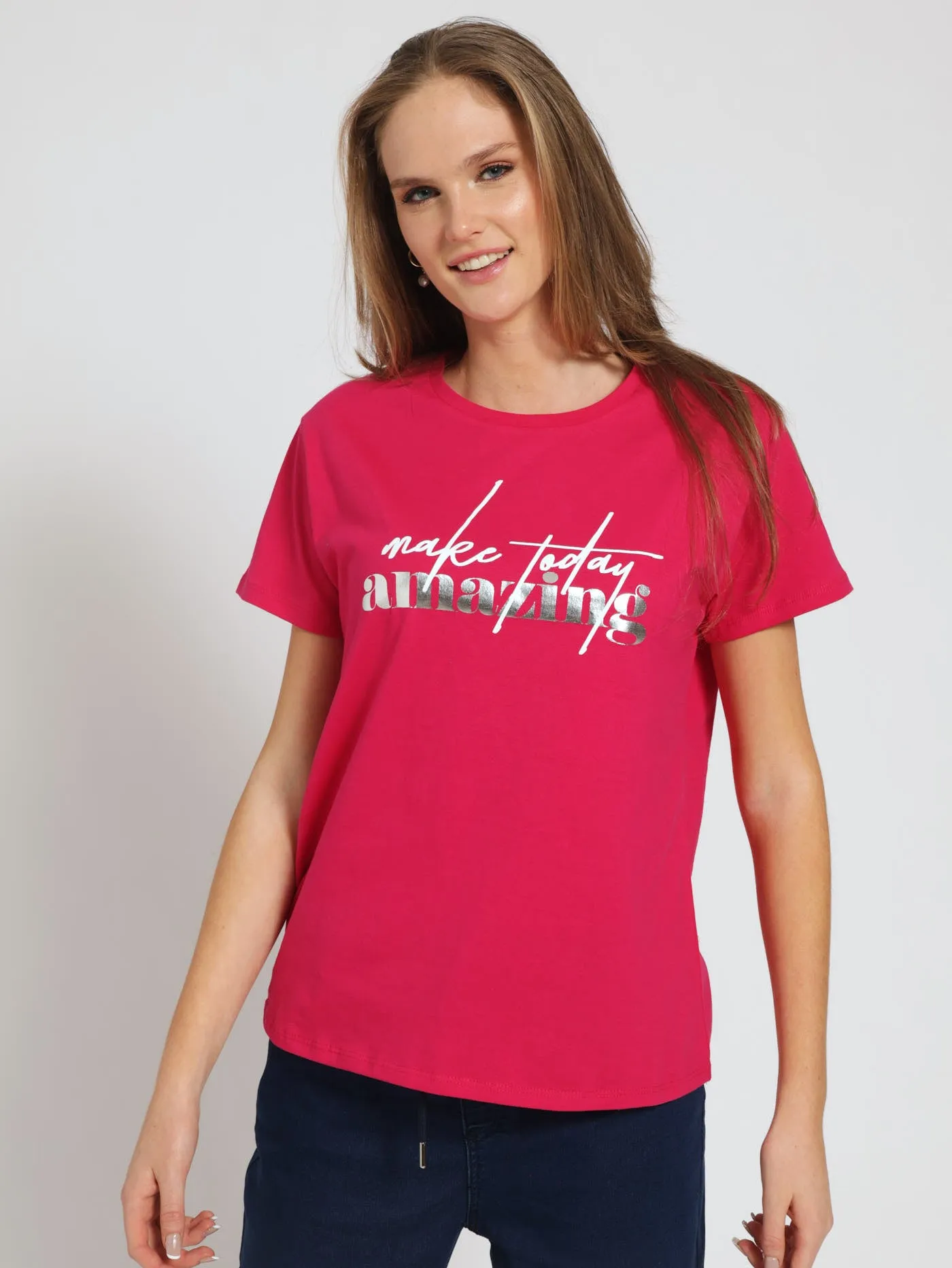 Make Today Amazing Tee - Magenta sold by Edgars