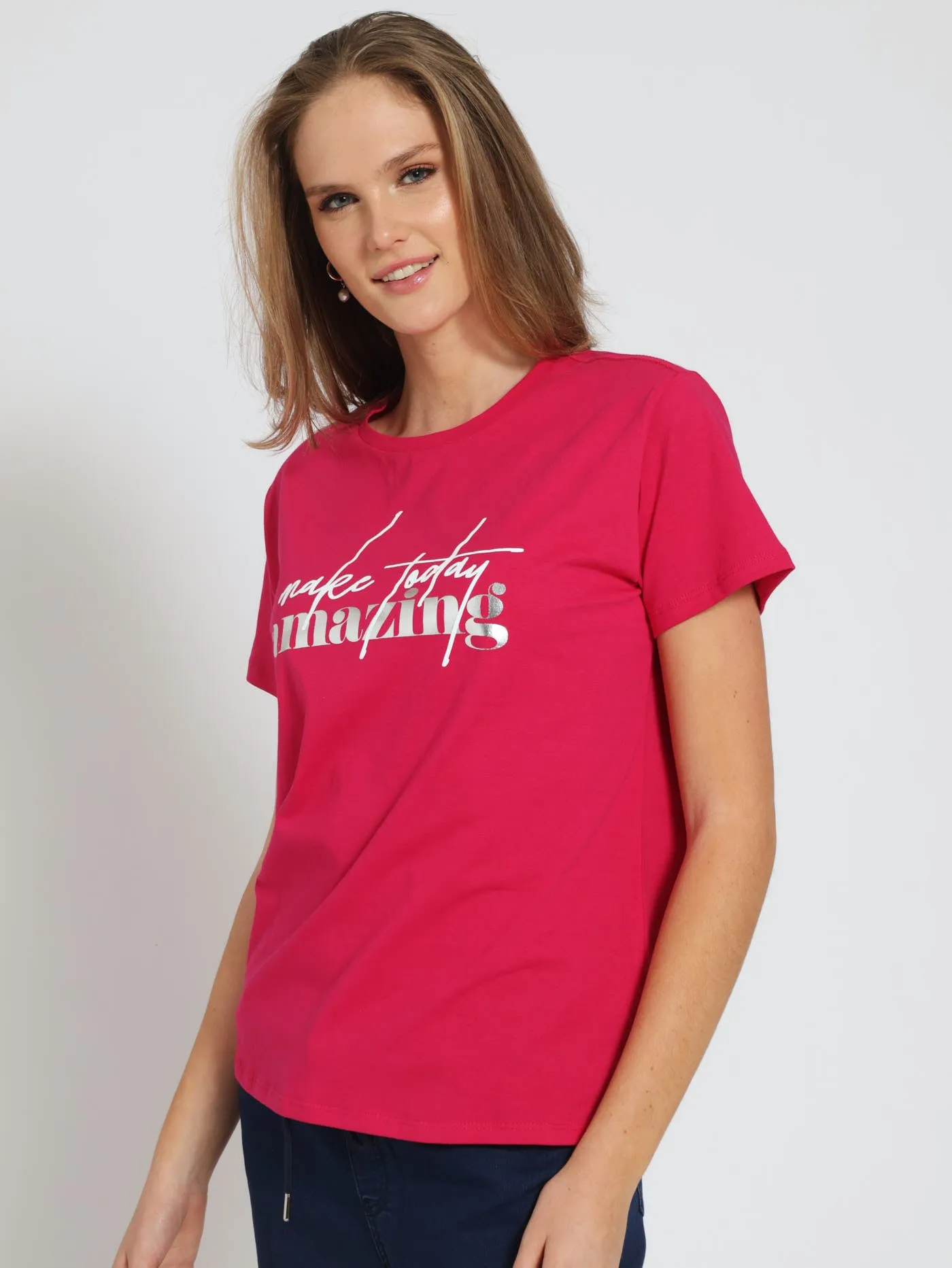 Make Today Amazing Tee - Magenta sold by Edgars product image thumbnail 2