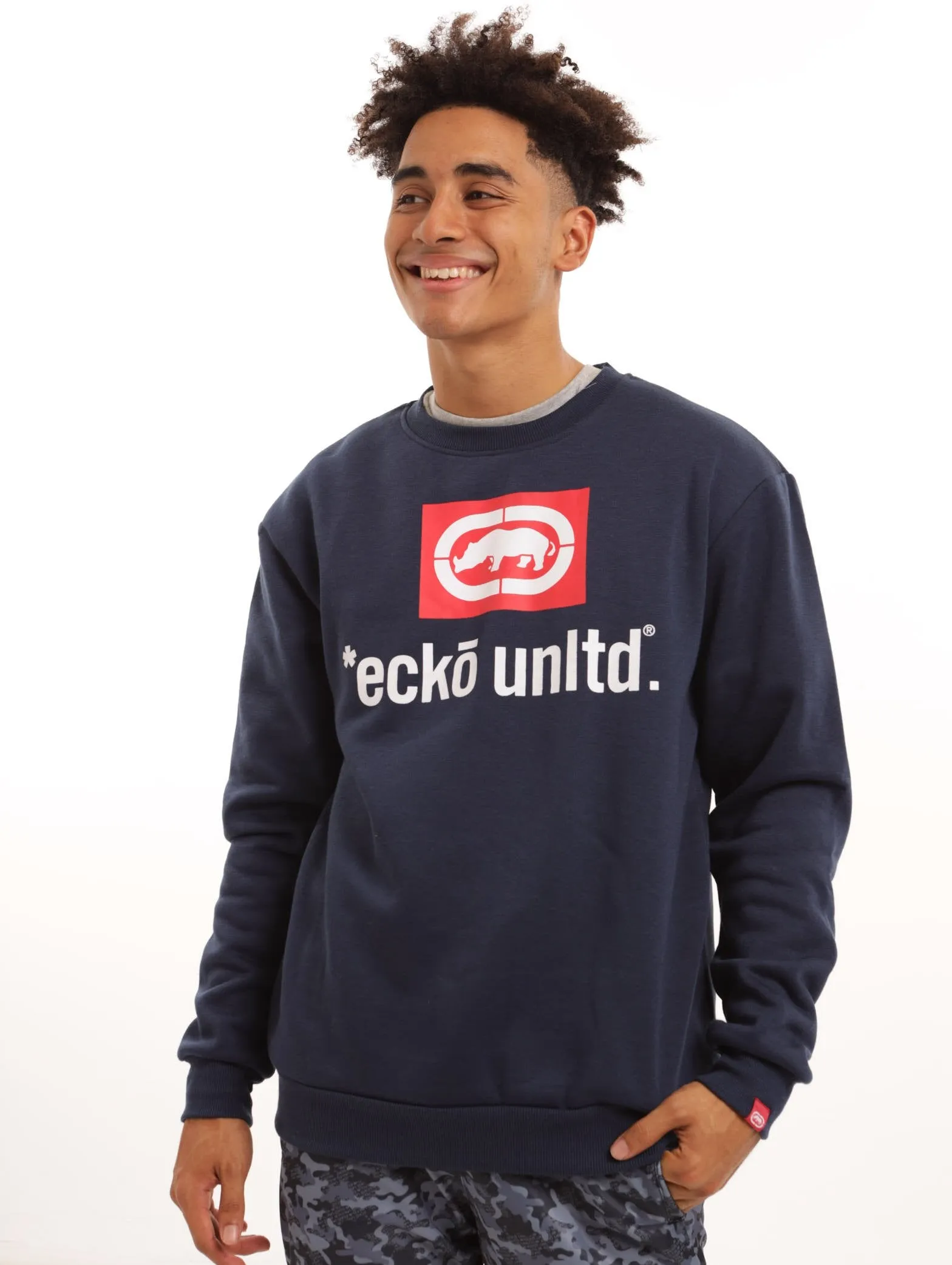 Men's Basic Logo Crew Pullover - Navy sold by Edgars