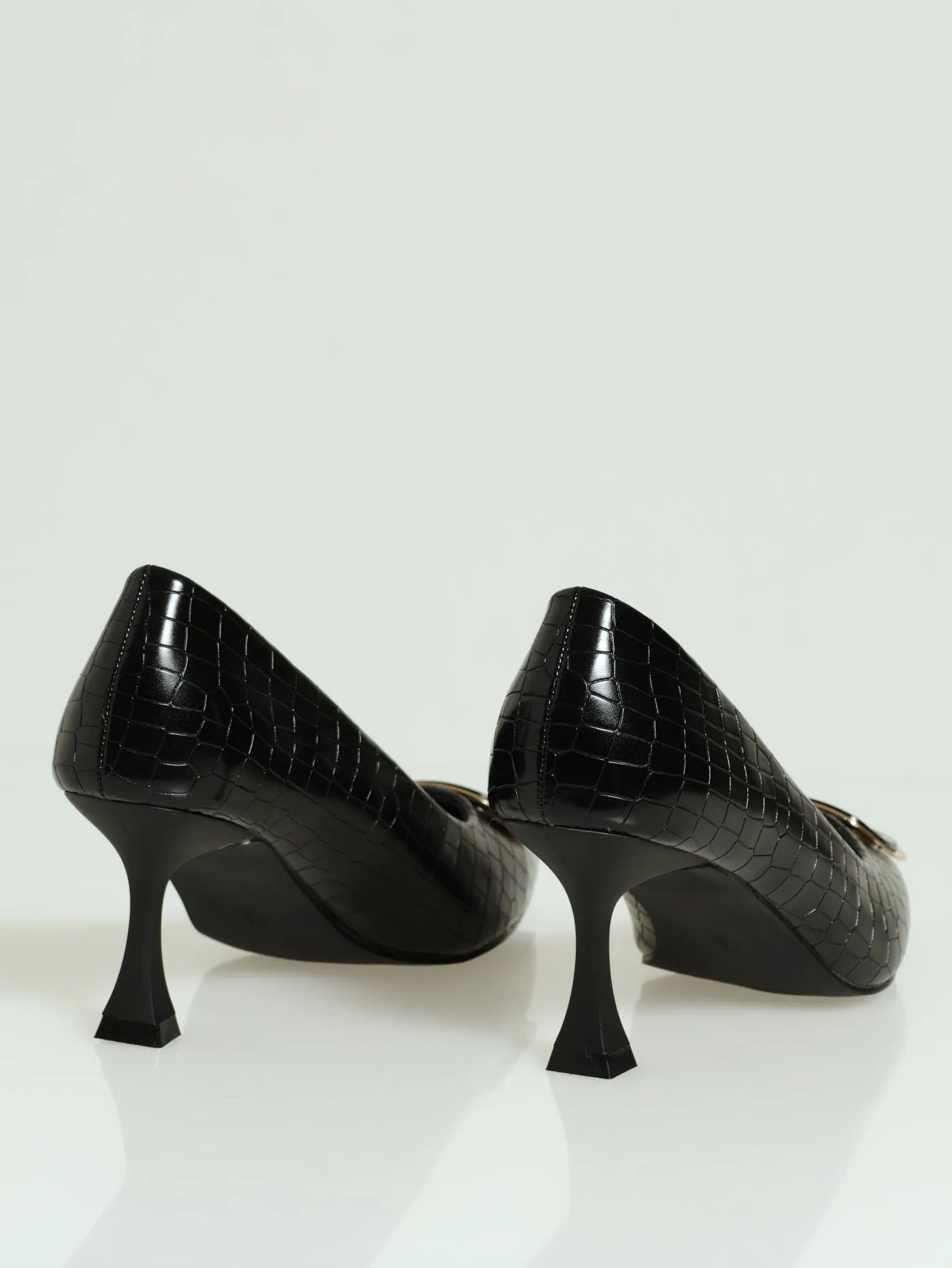 Croc Embossed Court Heel With Black & Gold Trim sold by Edgars  product image thumbnail 3