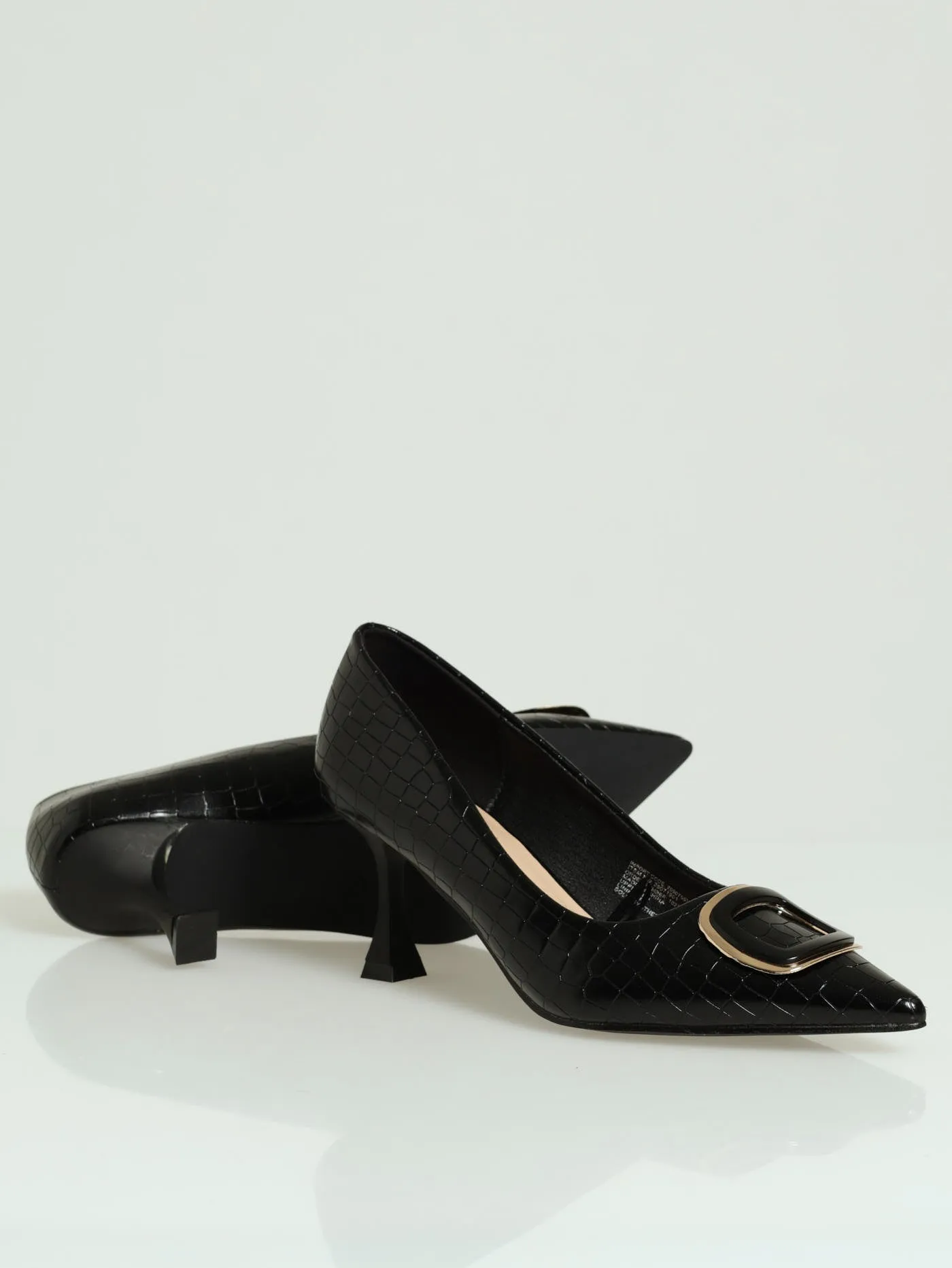 Croc Embossed Court Heel With Black & Gold Trim sold by Edgars  product image thumbnail 4