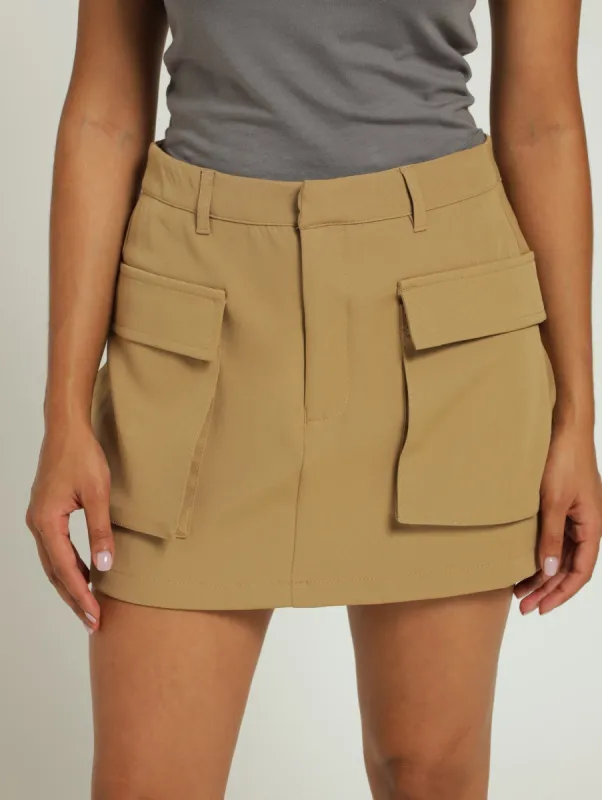 Utility A-Line Skirt - Khaki sold by Edgars