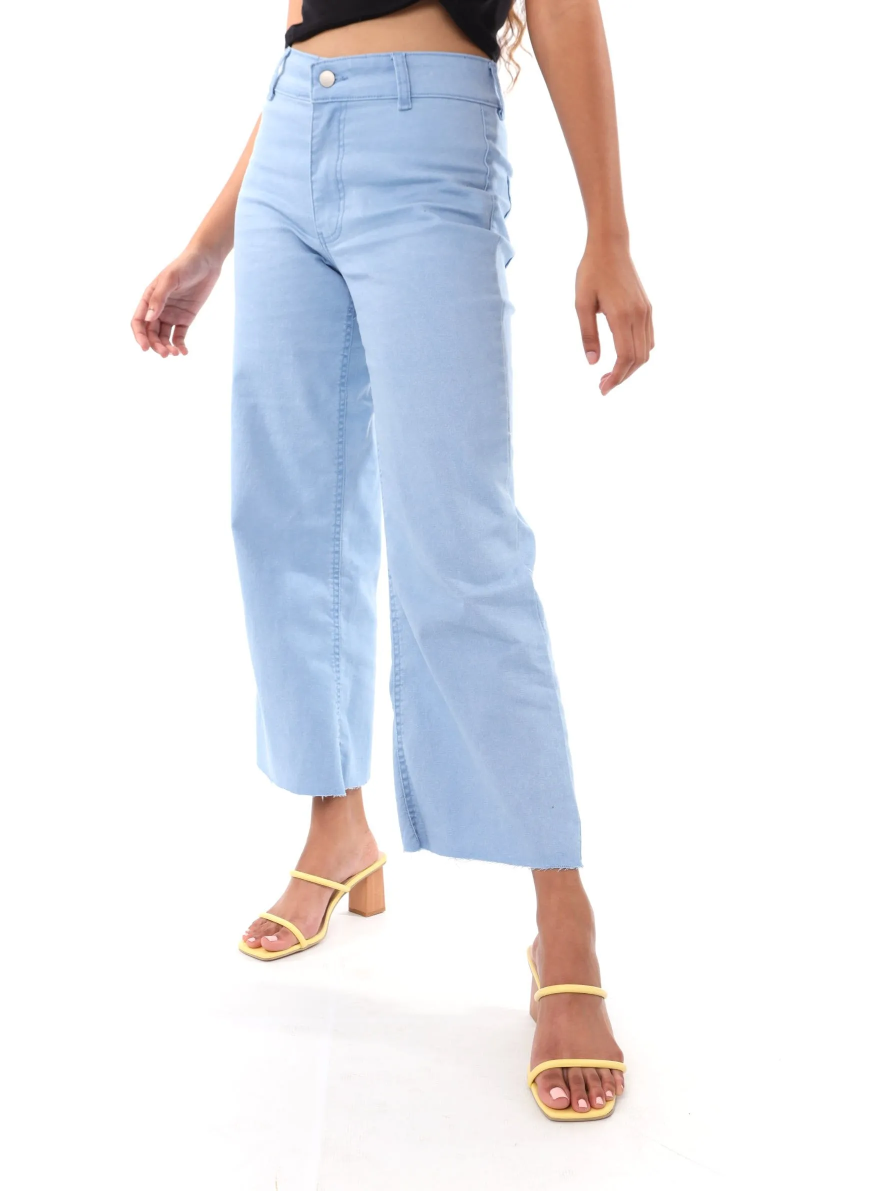 Ladies Hi-Waist Color Culotte - Blue sold by Edgars