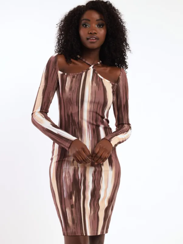 Ladies Stripe Detail Cross Neck Dress sold by Edgars
