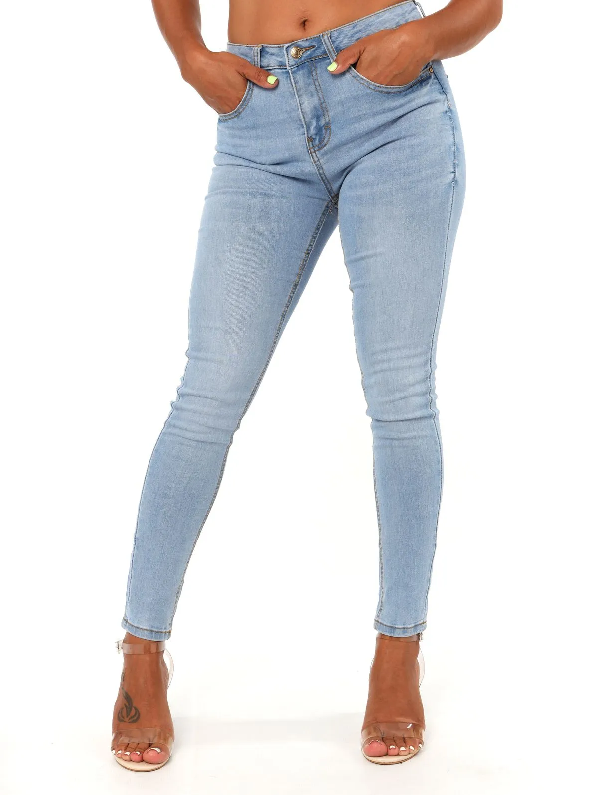 Ladies Light Wash Skinny Demin Jean sold by Edgars
