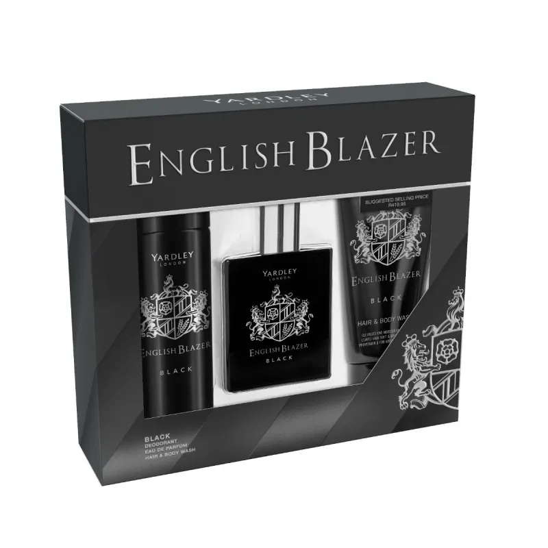 English Blazer Black 100ml Eau de Toilette + Deo + Hand and Body Wash sold by Edgars