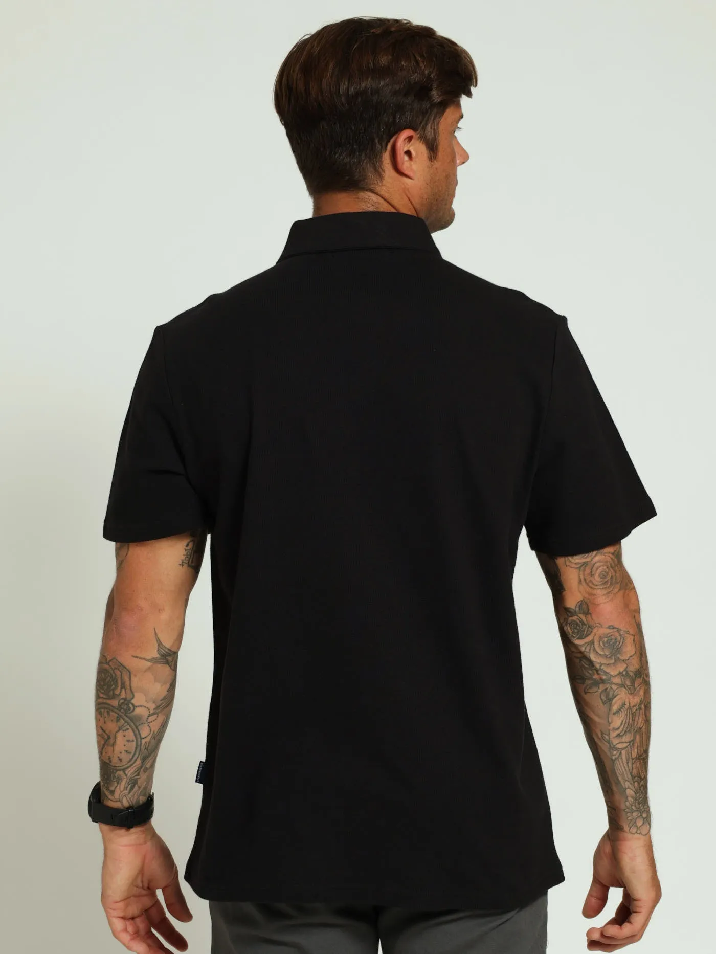 Slub Self Collar Golfer - Black sold by Edgars product image thumbnail 3